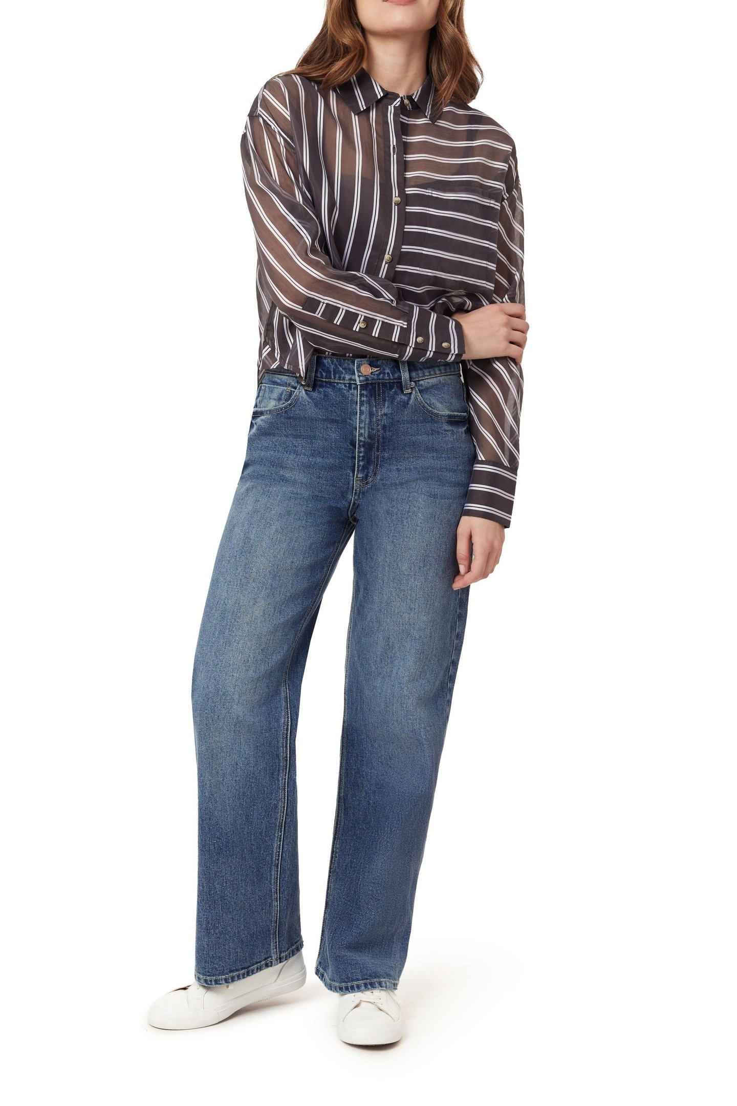 CROPPED SHIRT BROWN STRIPE 4