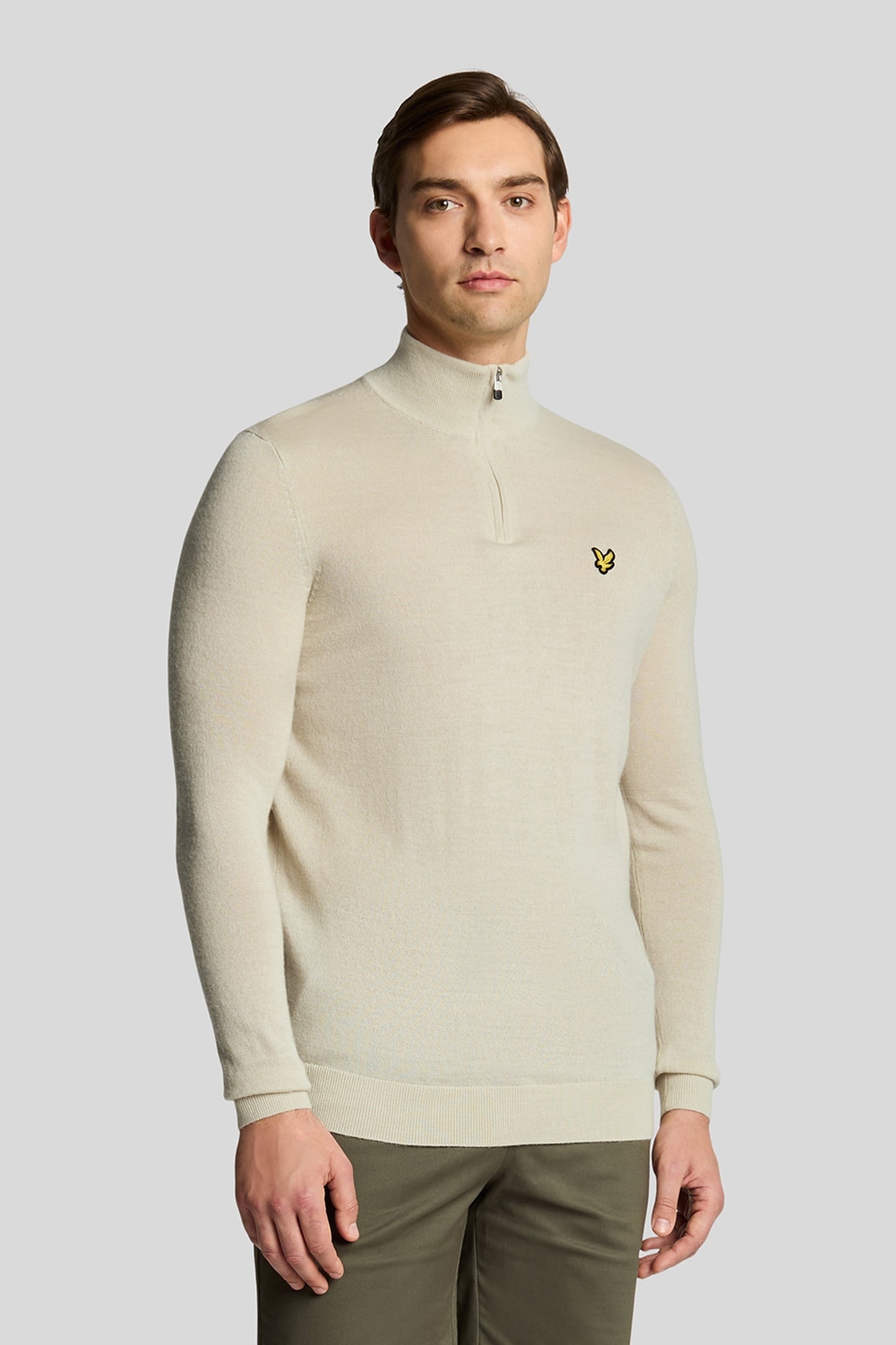 GOLF QUARTER ZIP MERINO JUMPER SESAME 2