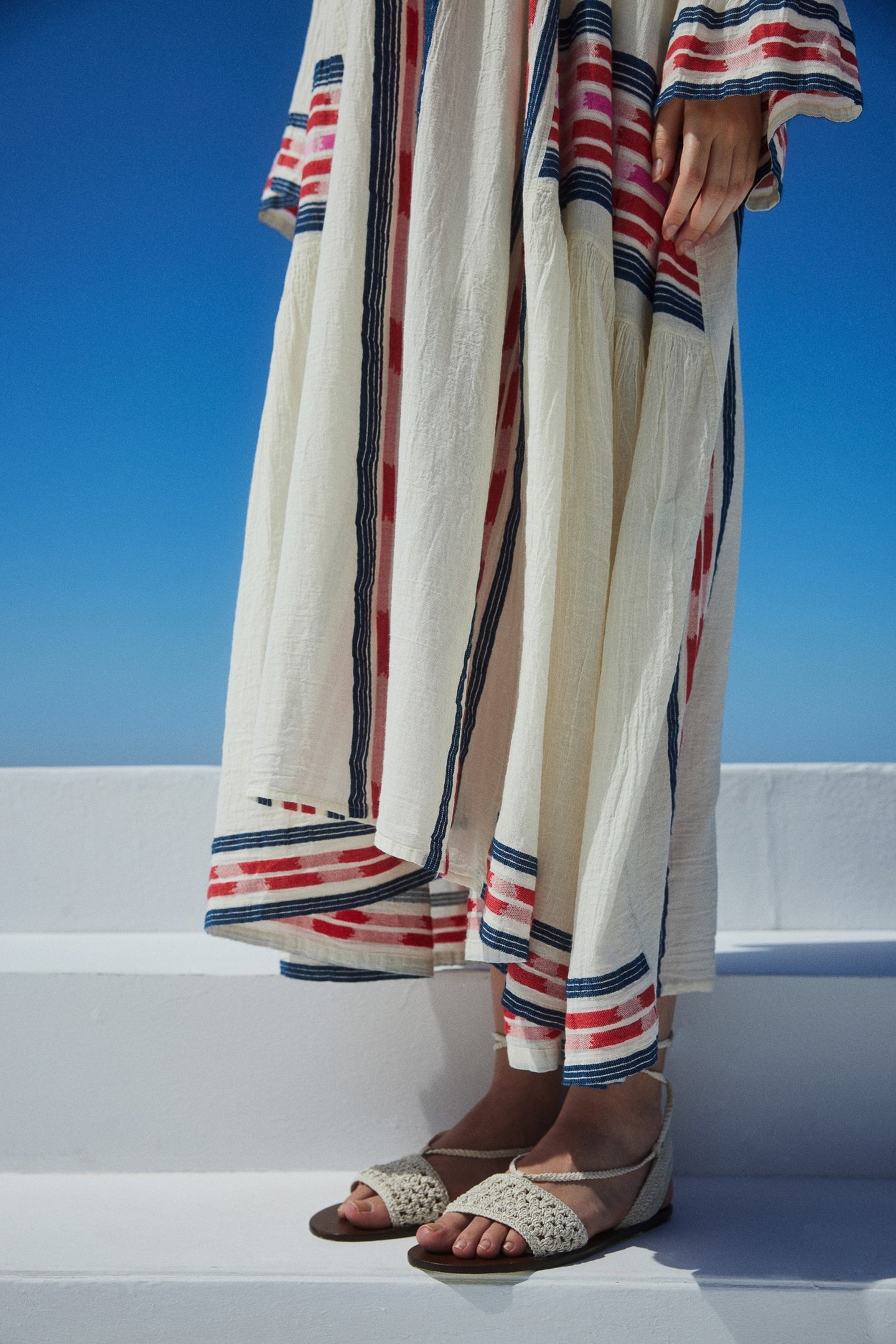 POWER LONG DRESS JACQUARD NAVY RED 3