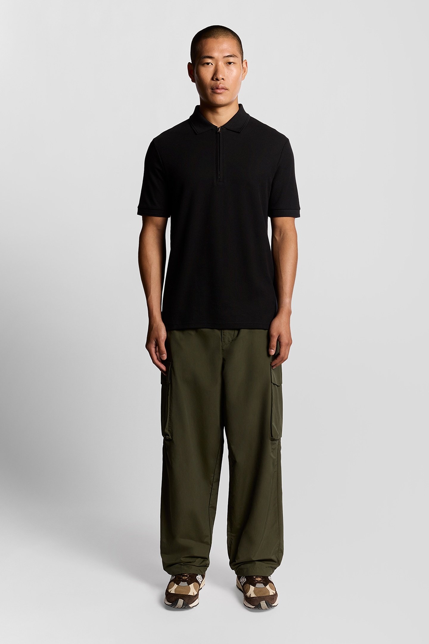 OTTOMAN HALF ZIP POLO SHIRT JET BLACK 2