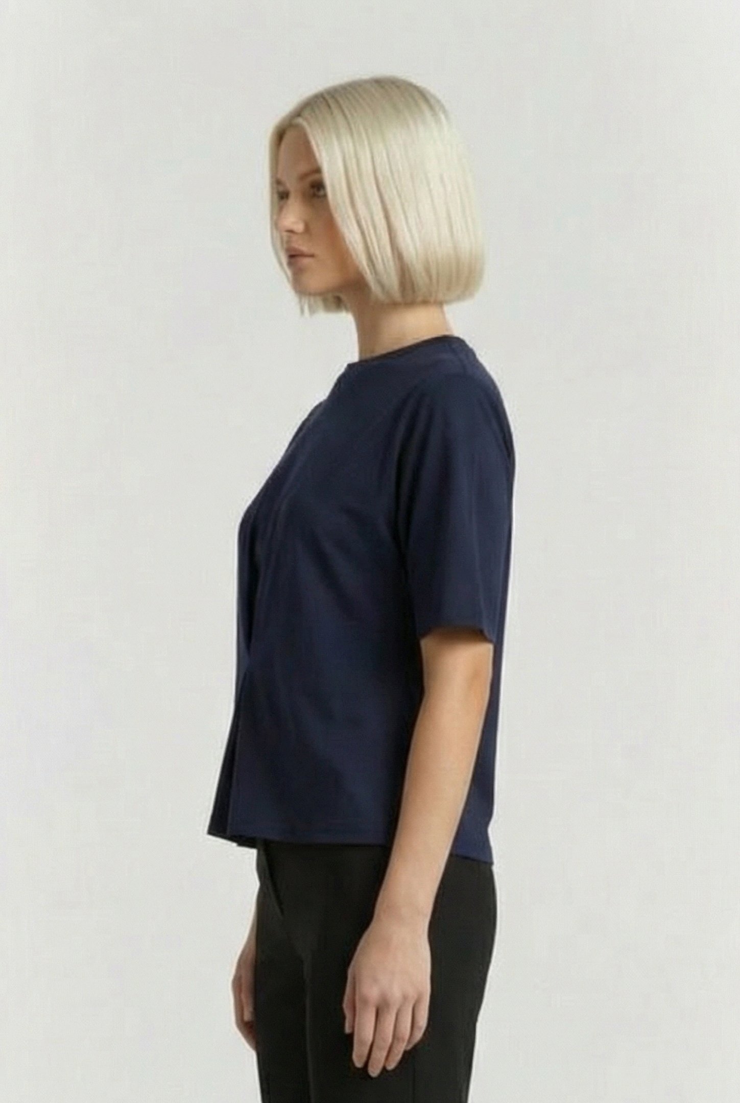 BRUSHED PLEAT TEE MIDNIGHT 3