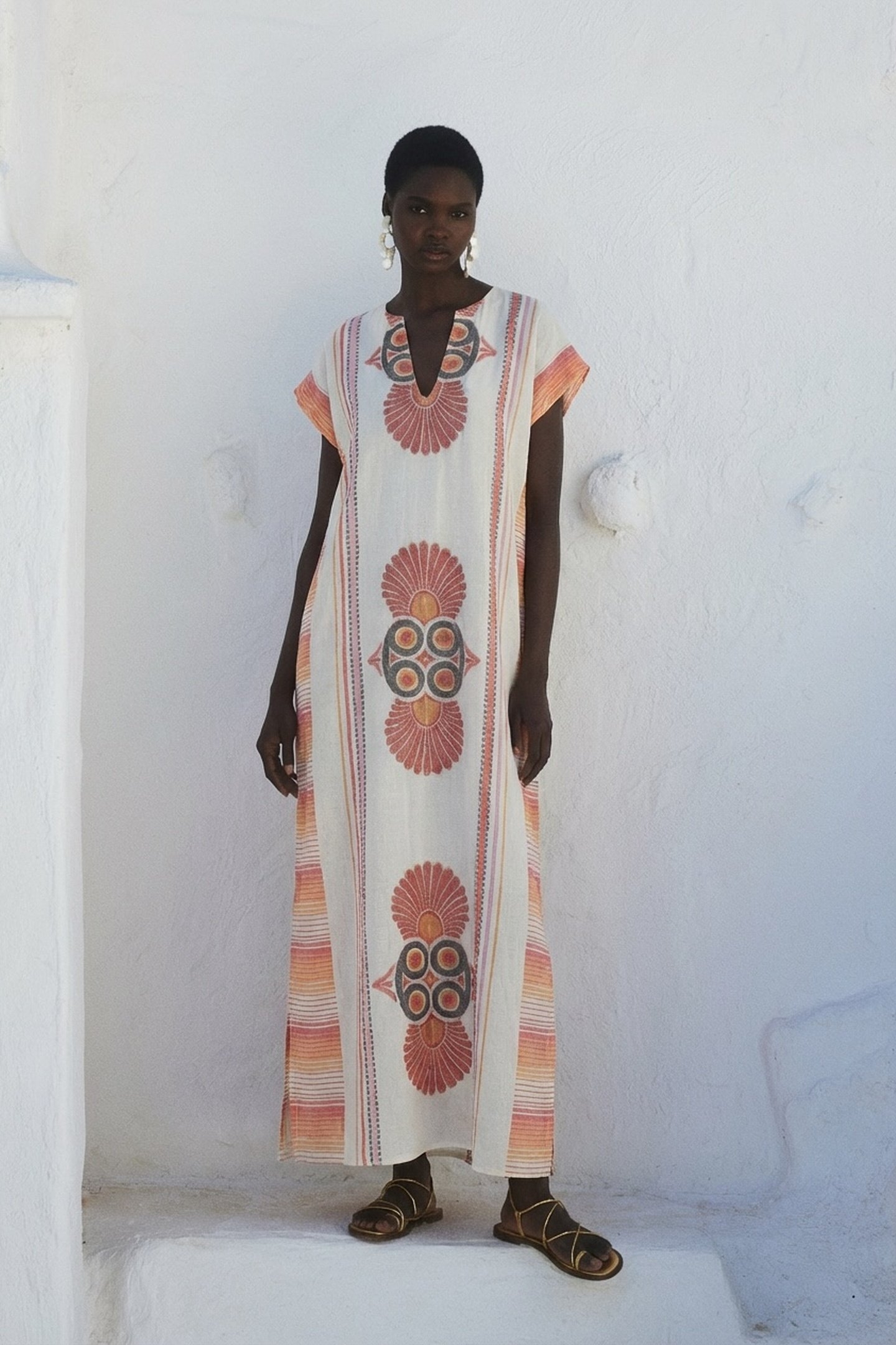 STELLAR LONG DRESS JACQUARD RED ORANGE 3