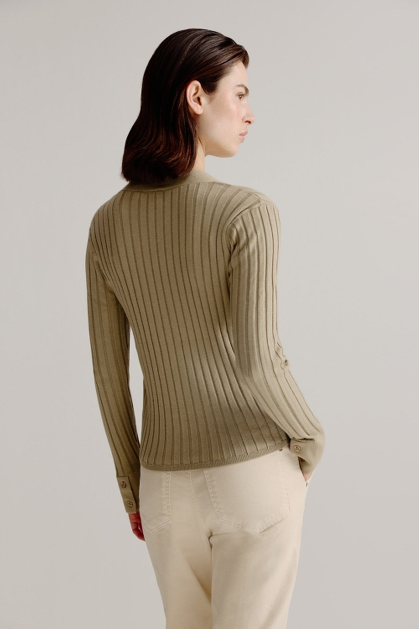LIEVE CARDIGAN LIGHT KHAKI 2