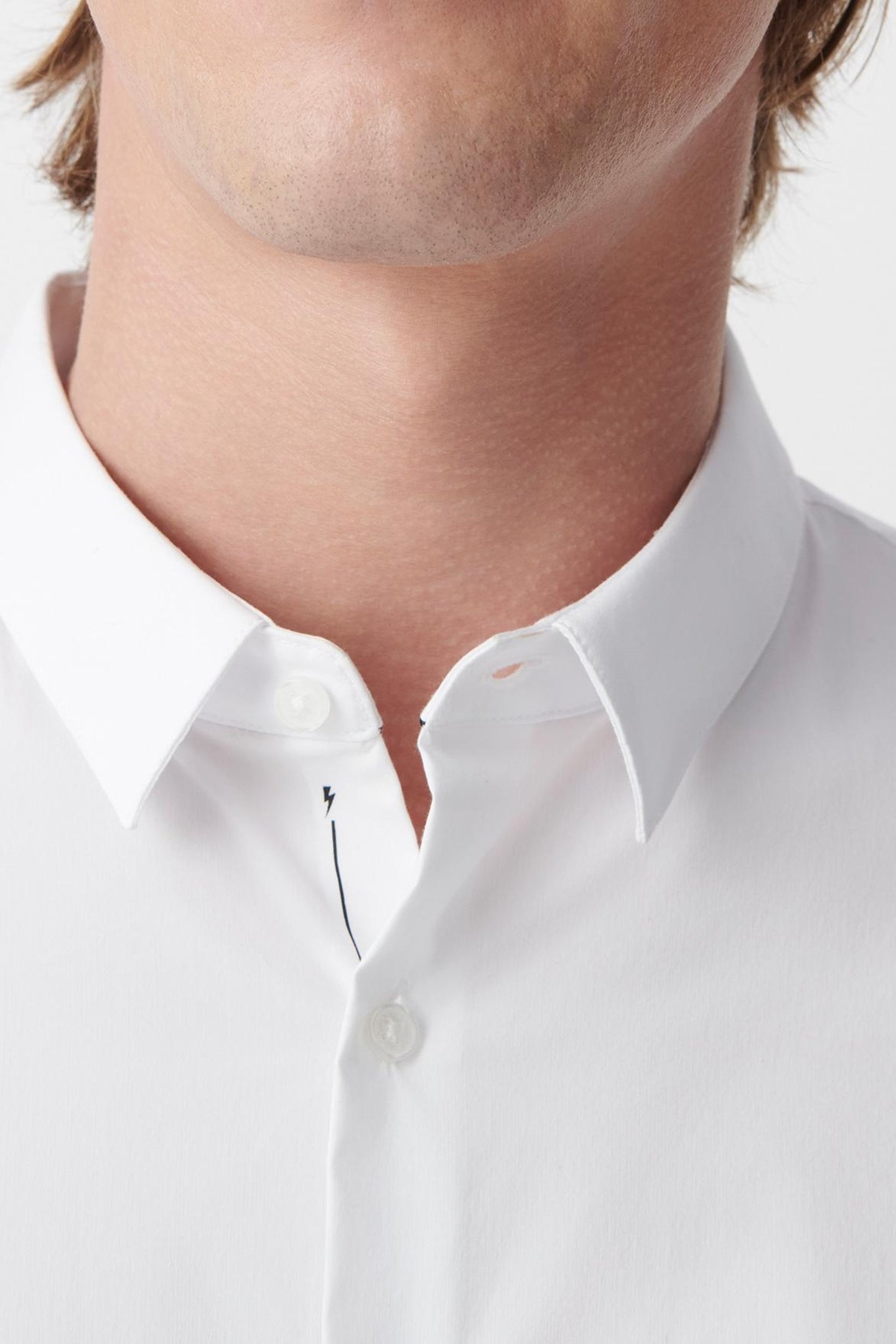 WHITE BASIKKS SLIM SHIRT WITH BLACK LINE 5