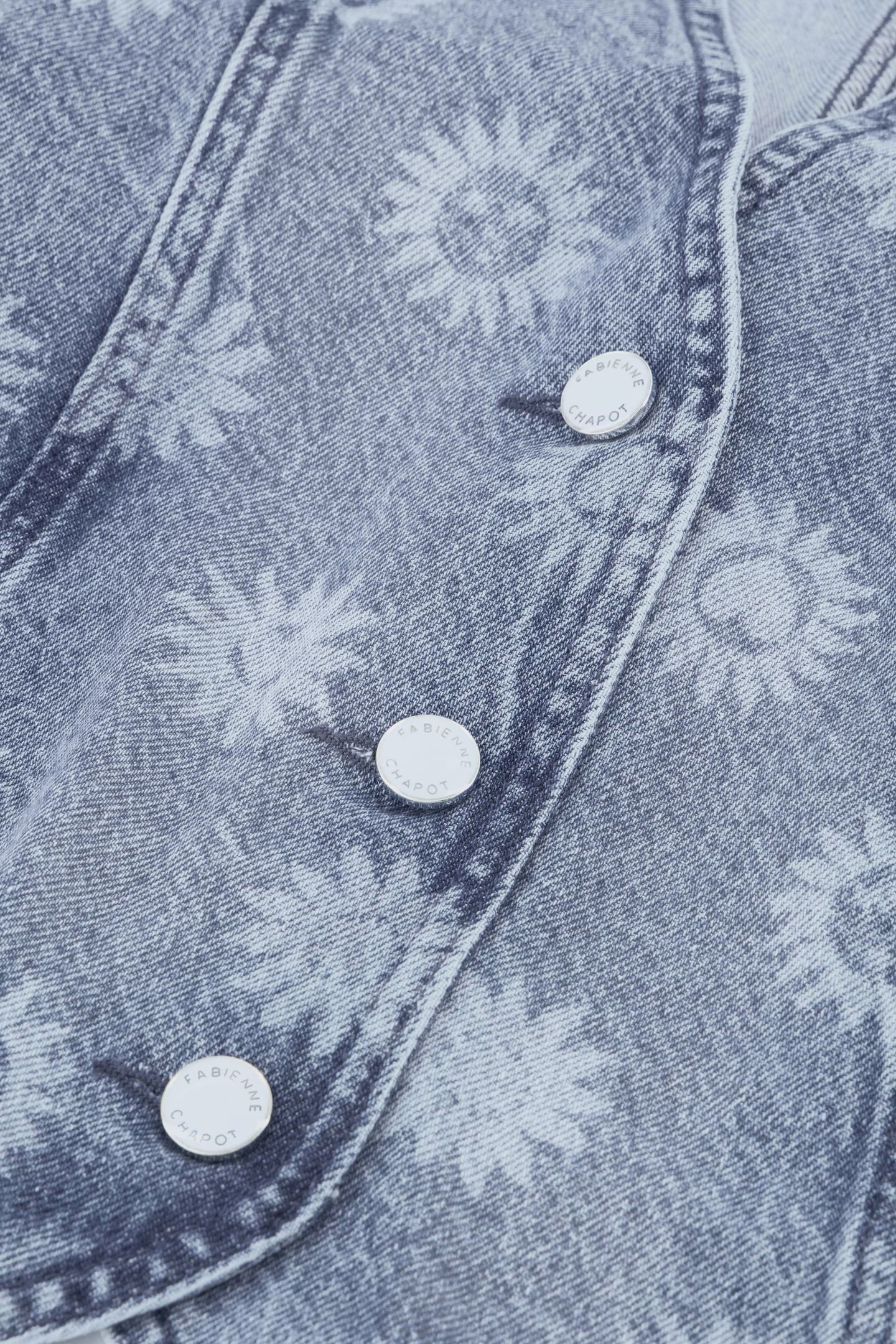 GIGI DENIM GILET MID BLUE PRINTED 5