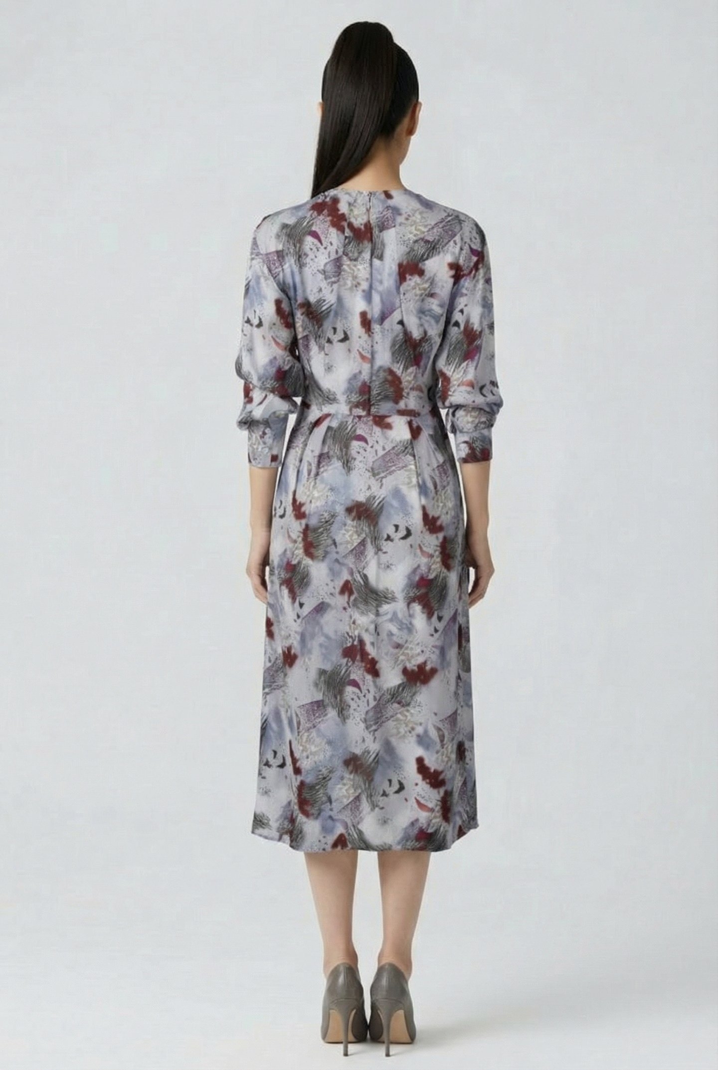 CHENOA DRESS WHITE/BURGUNDY 2