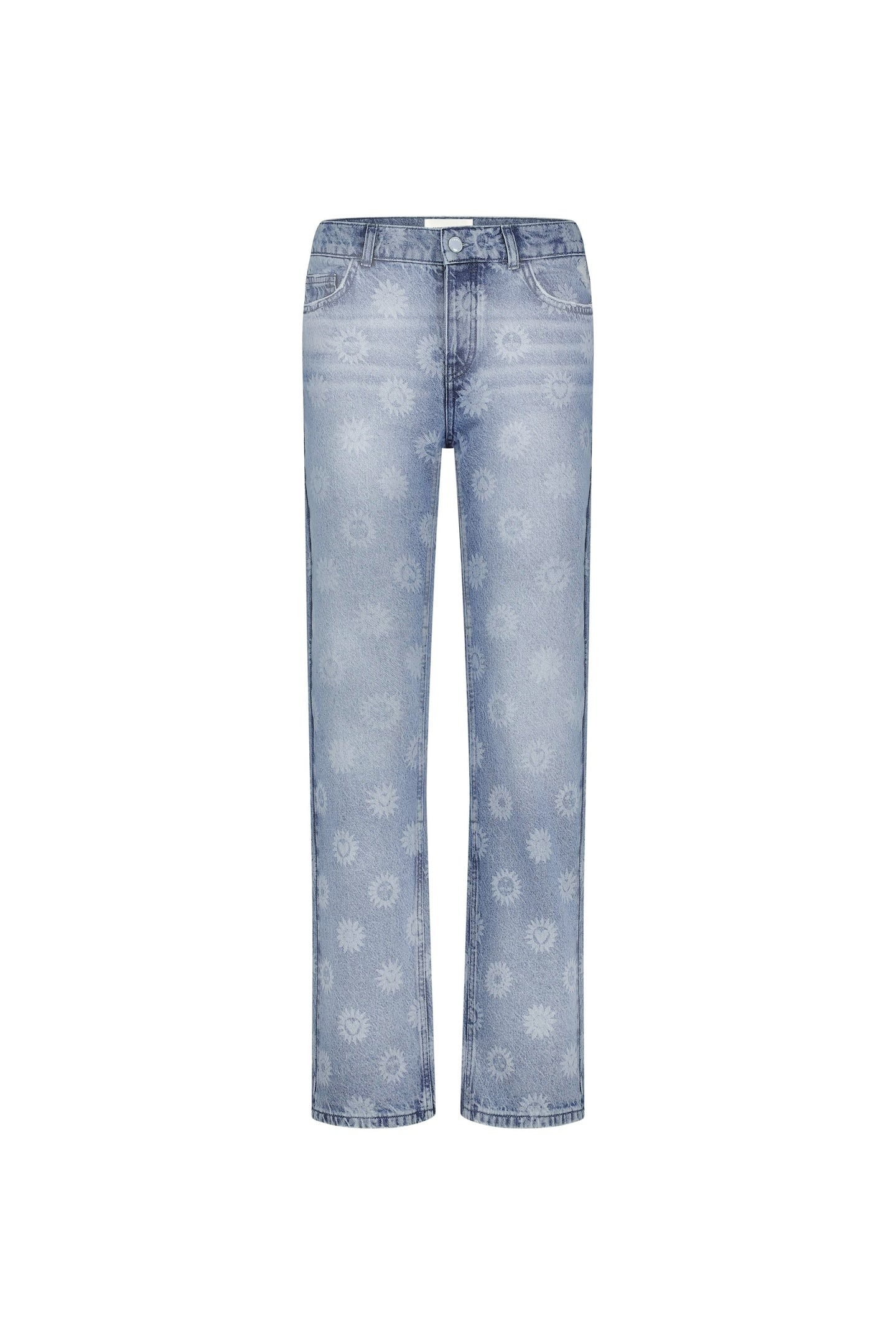 MARIE STRAIGHT LEG JEANS MID BLUE PRINTED 4