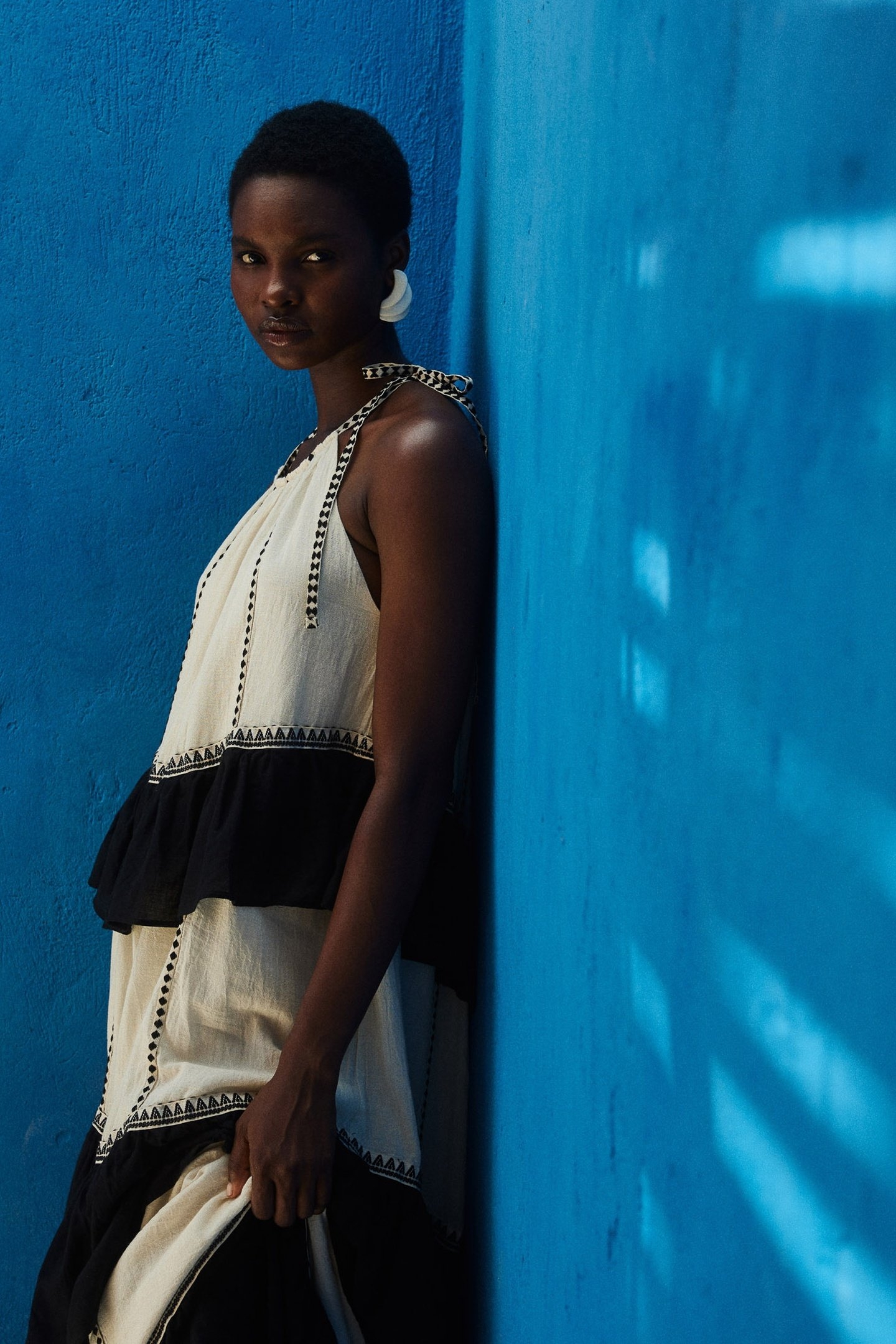 KLEIO LONG DRESS GAZE BLACK OFFWH 7