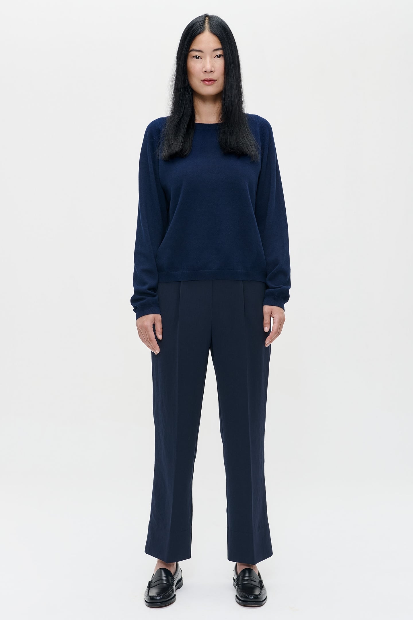 CASHMERE BOATNECK TOP DEEP BLUE 2