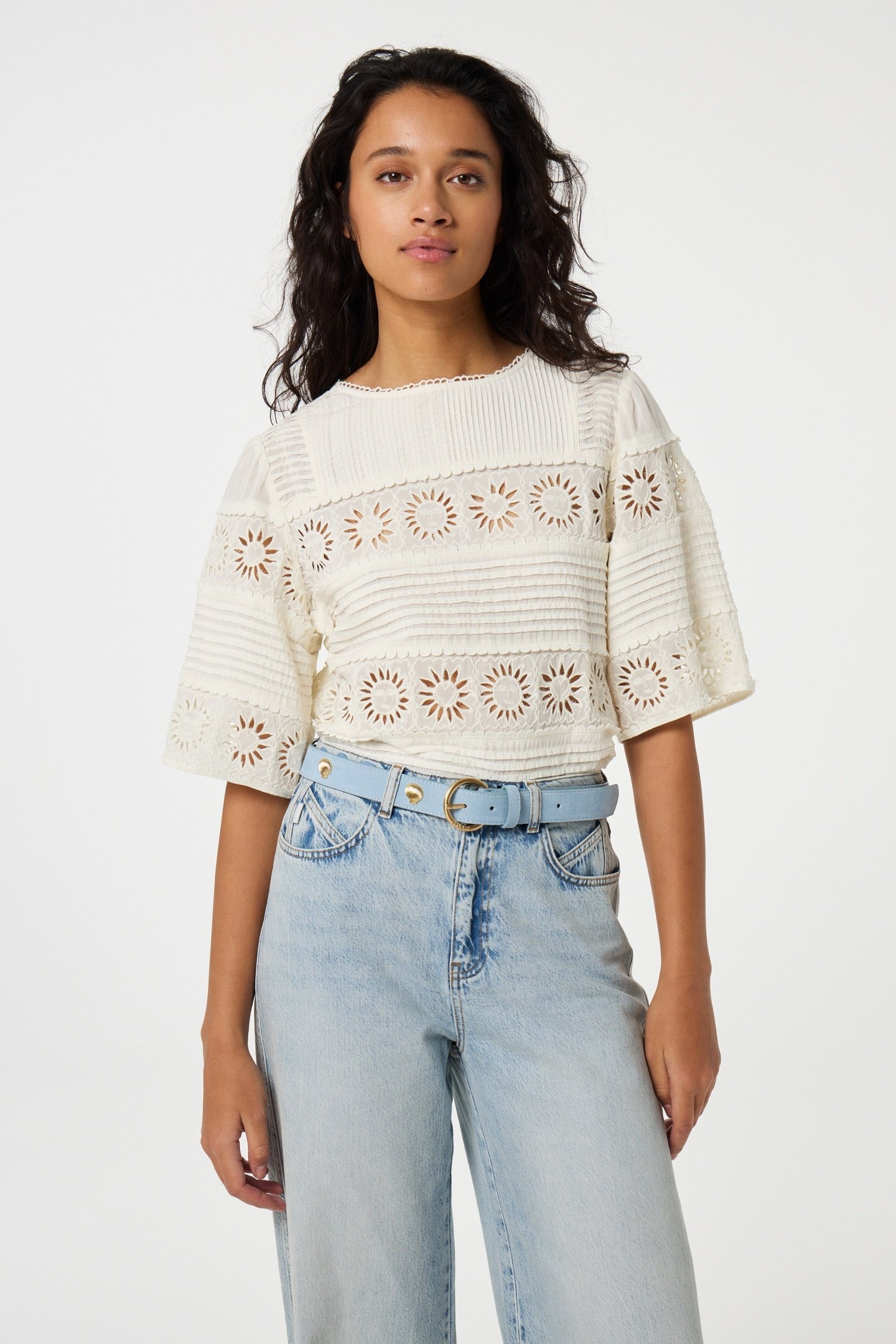 STUDDED SHELL BELT POOL BLUE 1