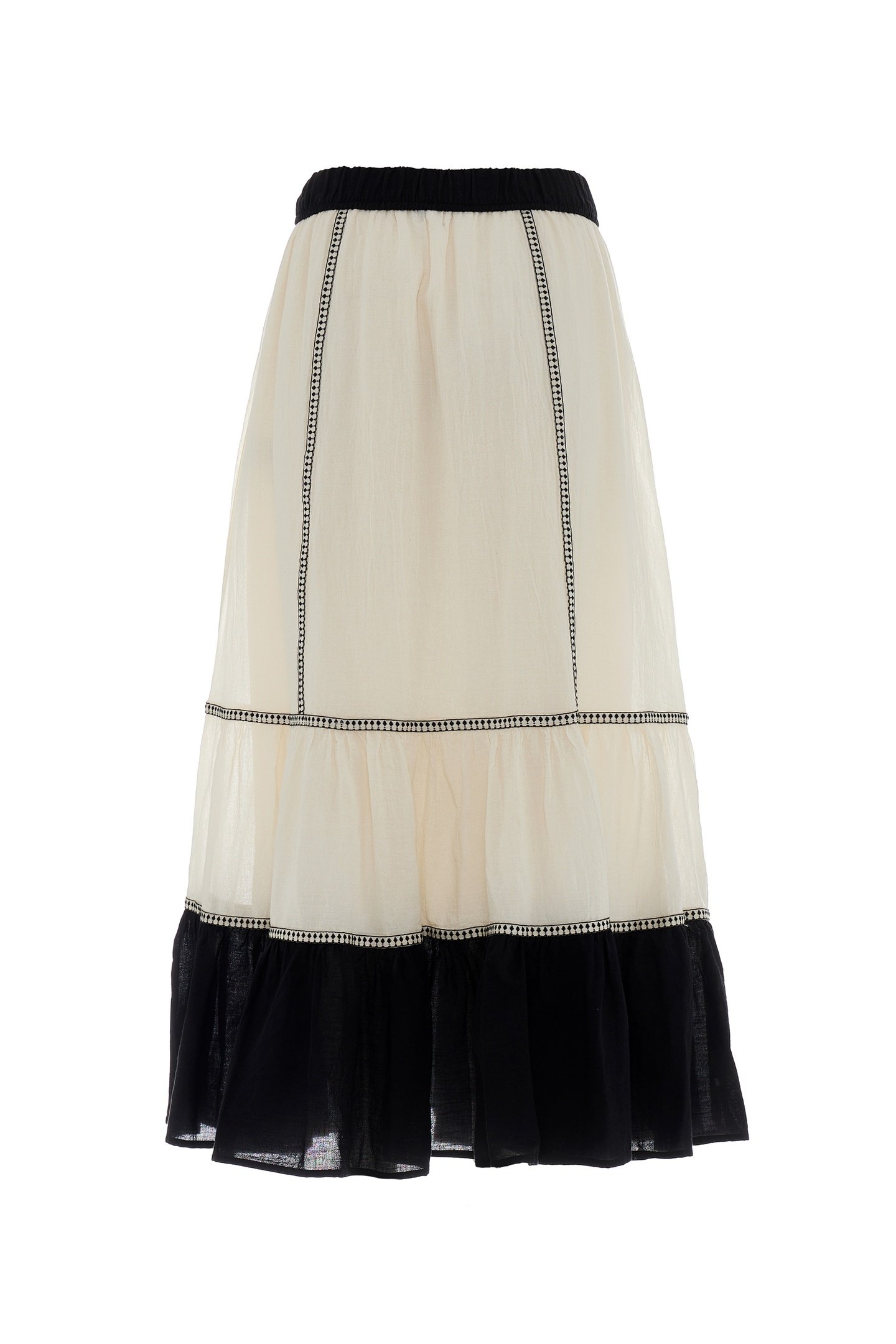 ERATO MIDI SKIRT GAZE BLACK OFFWHITE 3