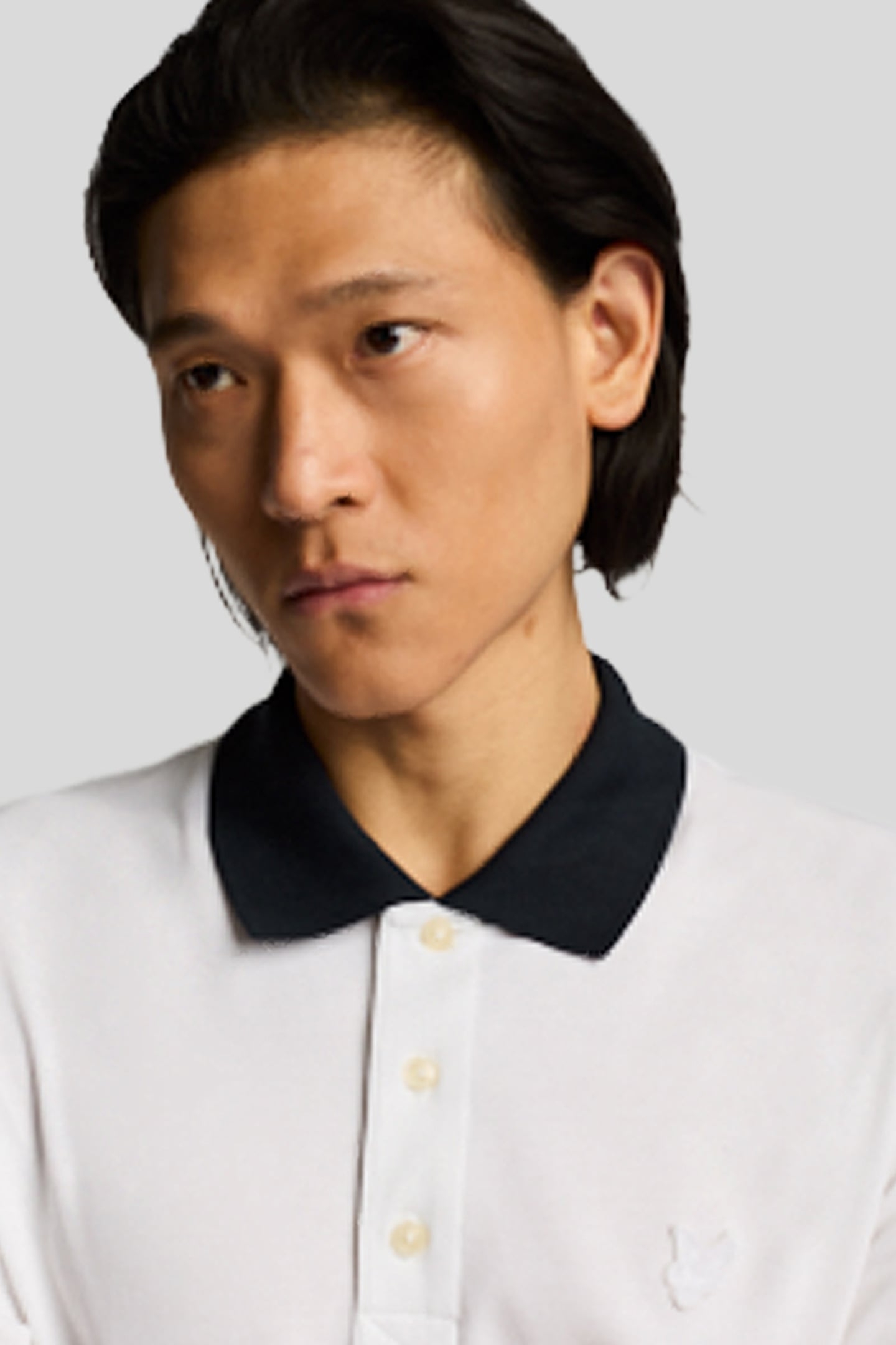 SUPERFINE RINGER POLO SHIRT WHITE/DARK NAVY 4