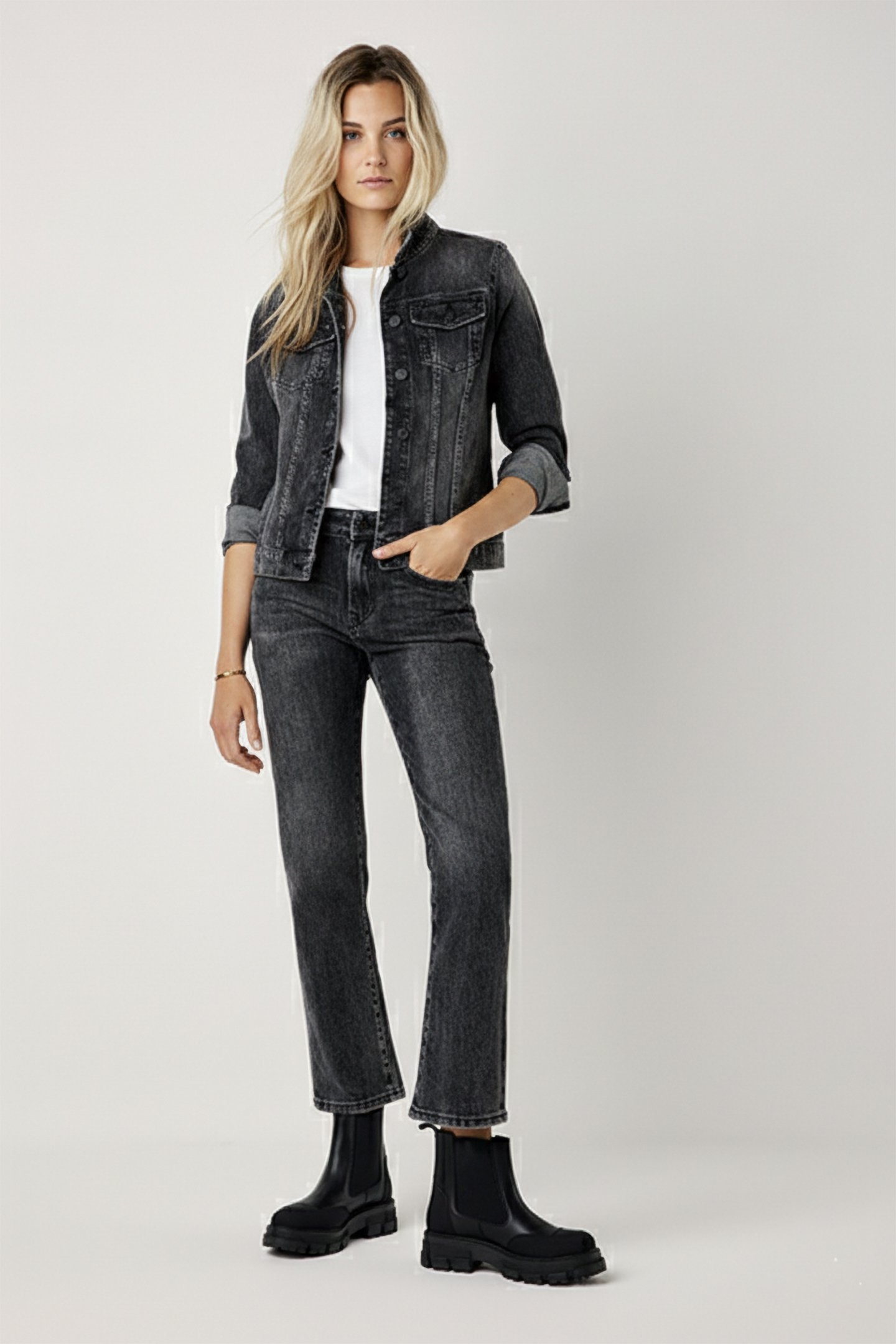 BASIC DENIM JACKET BLACK HEAVY TWILL BLACK DENIM 1