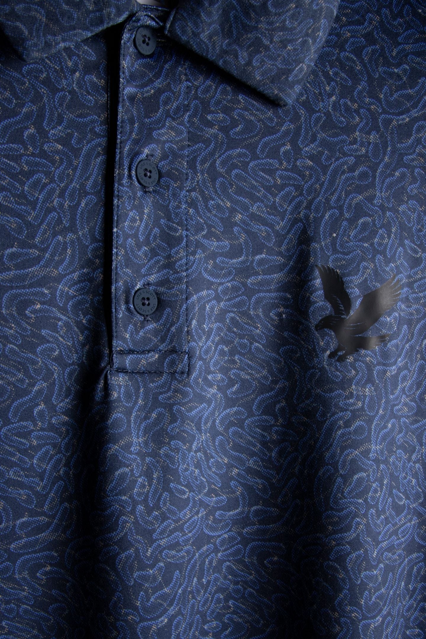 GOLF MICRO CONTOUR PRINTED POLO SHIRT RYDER BLUE 5