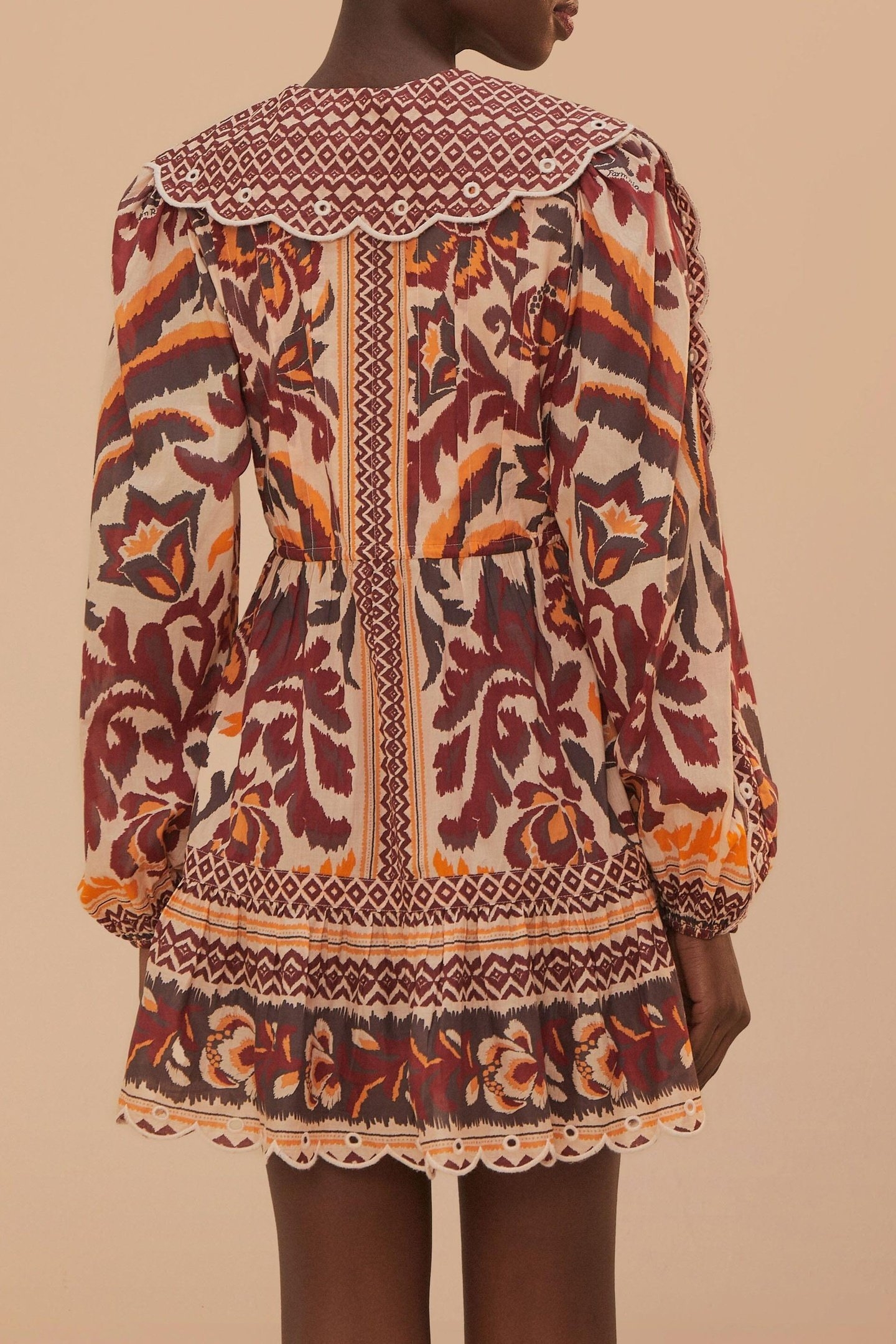 TOUCANS SCARF CREAM MINI DRESS 2