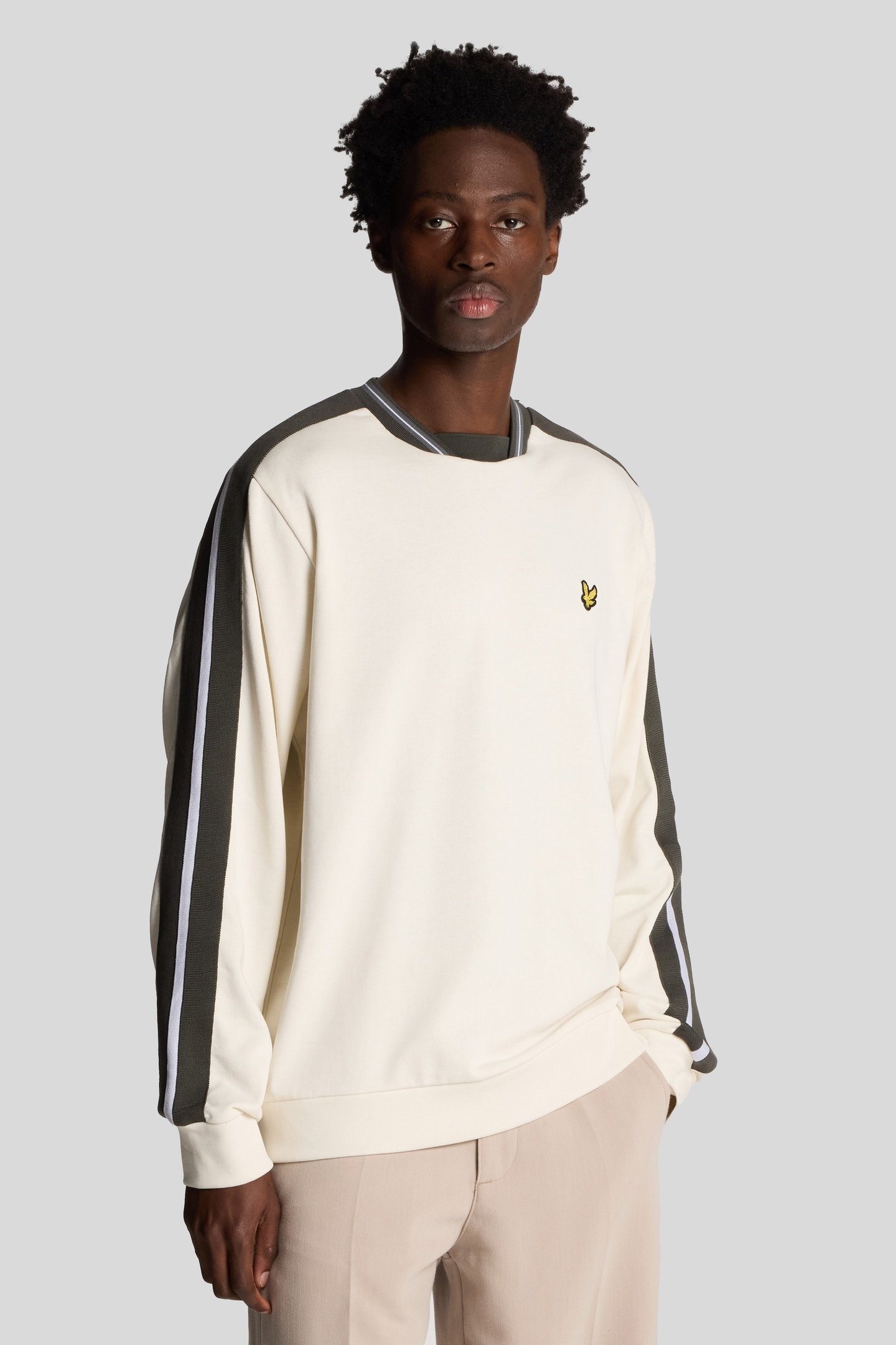 CONTRAST TAPED SWEATSHIRT NATURAL 1