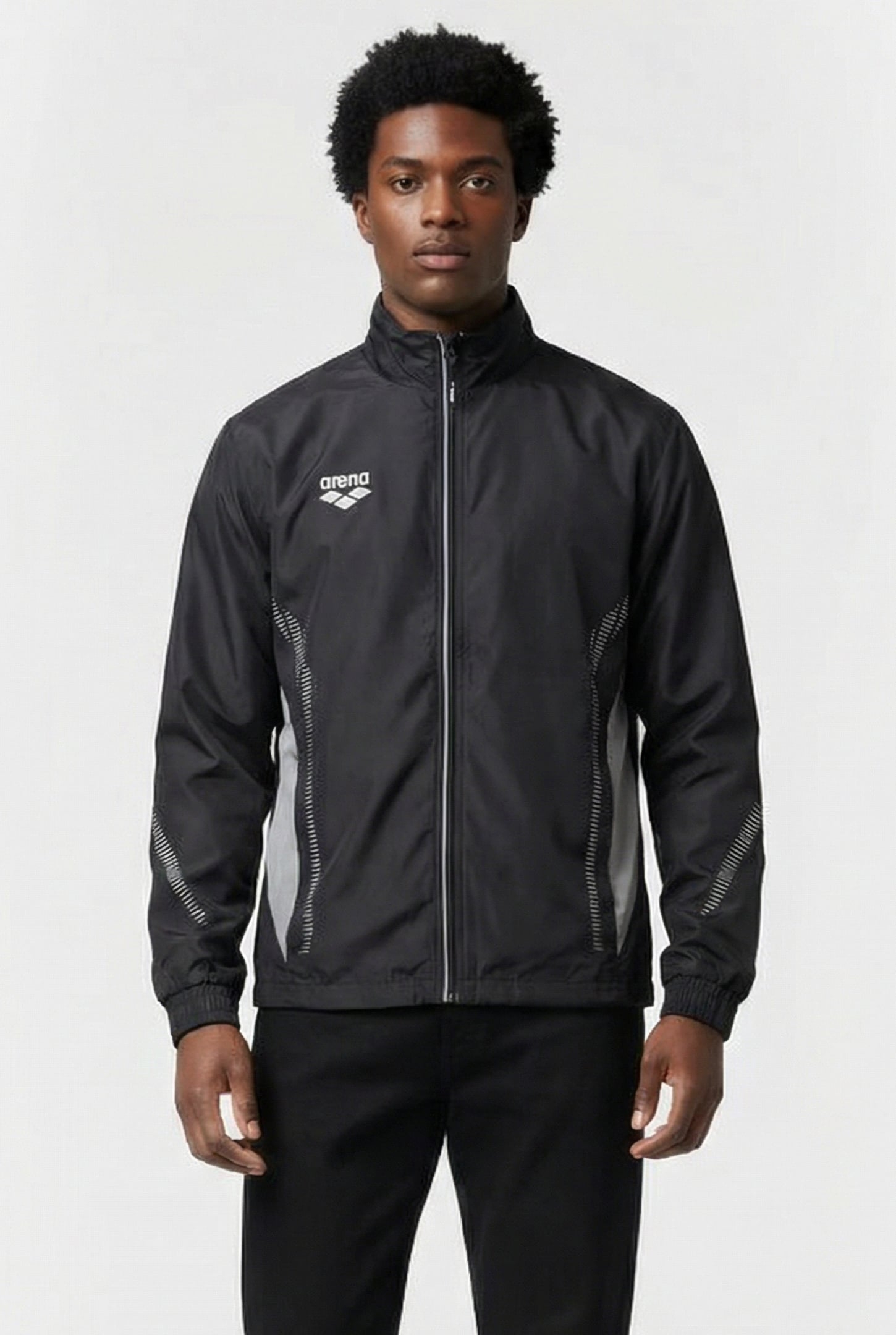 UNISEX TL WARM UP JACKET BLACK GREY 1