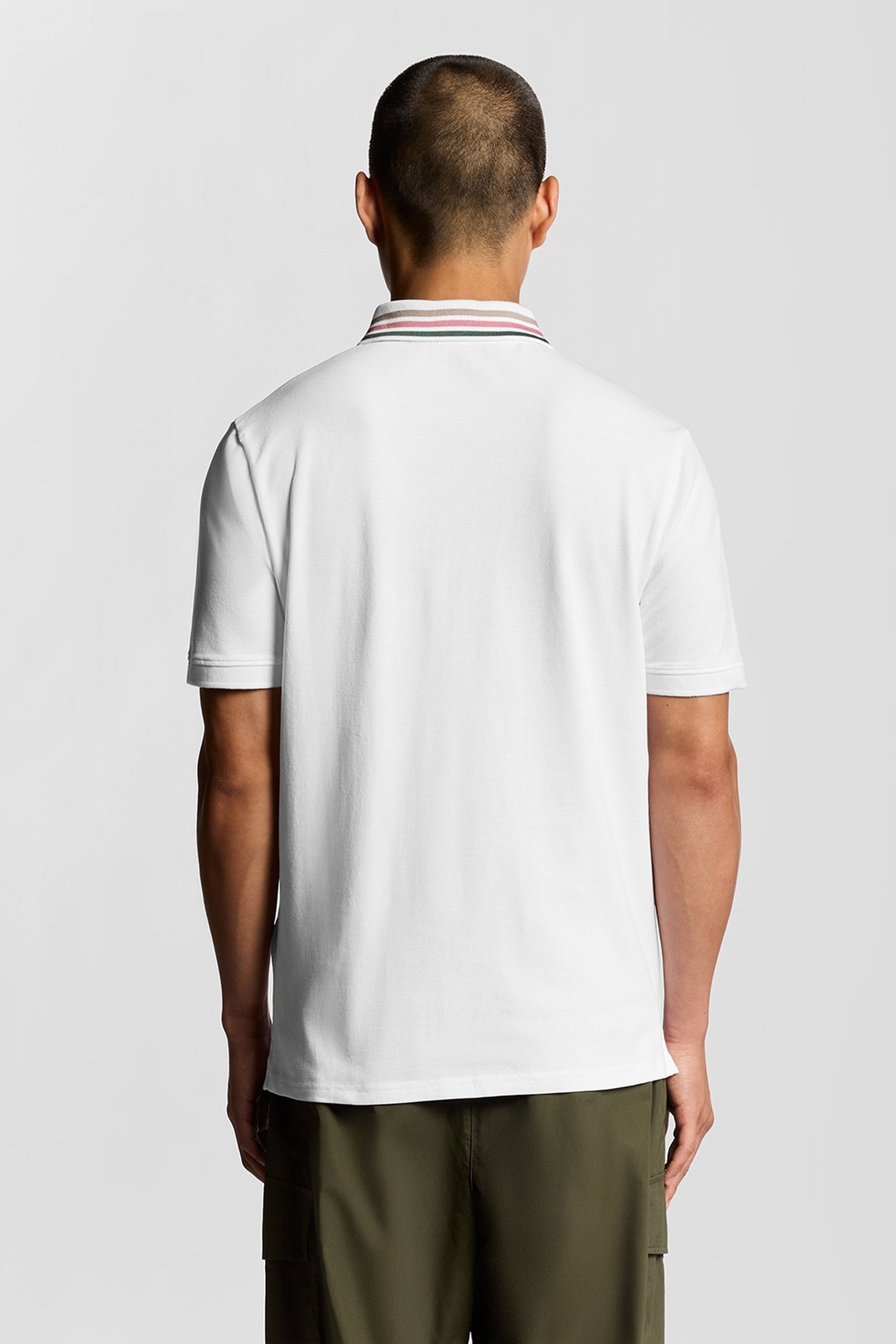 STRIPED TIPPED POLO SHIRT WHITE/DARK NAVY 3