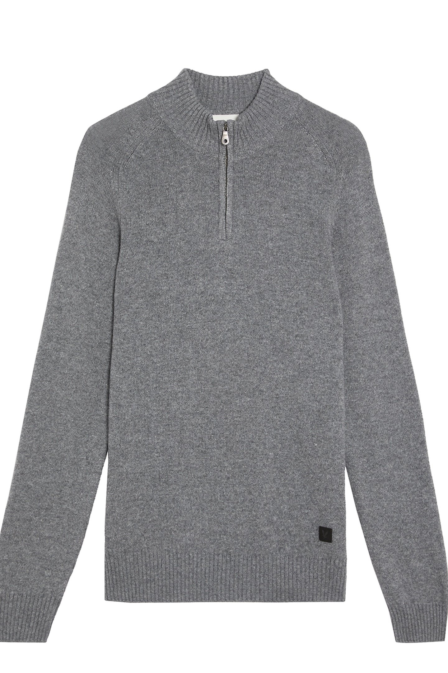 SADDLE SLEEVE QUARTER ZIP JUMPER GREY HEATHER 4