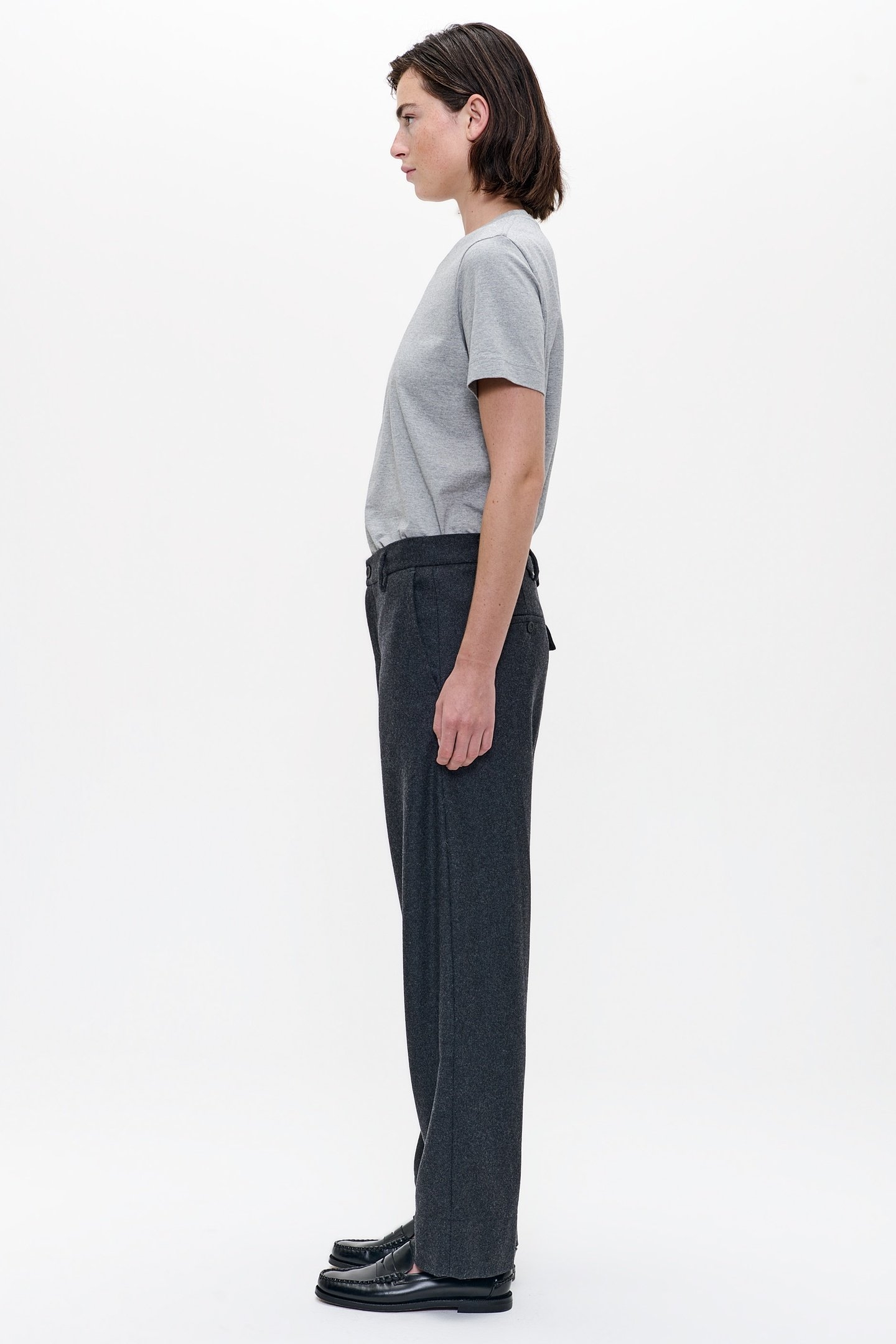 RECYCLED WOOL SOHO PANTS DEEP CHARCOAL 4