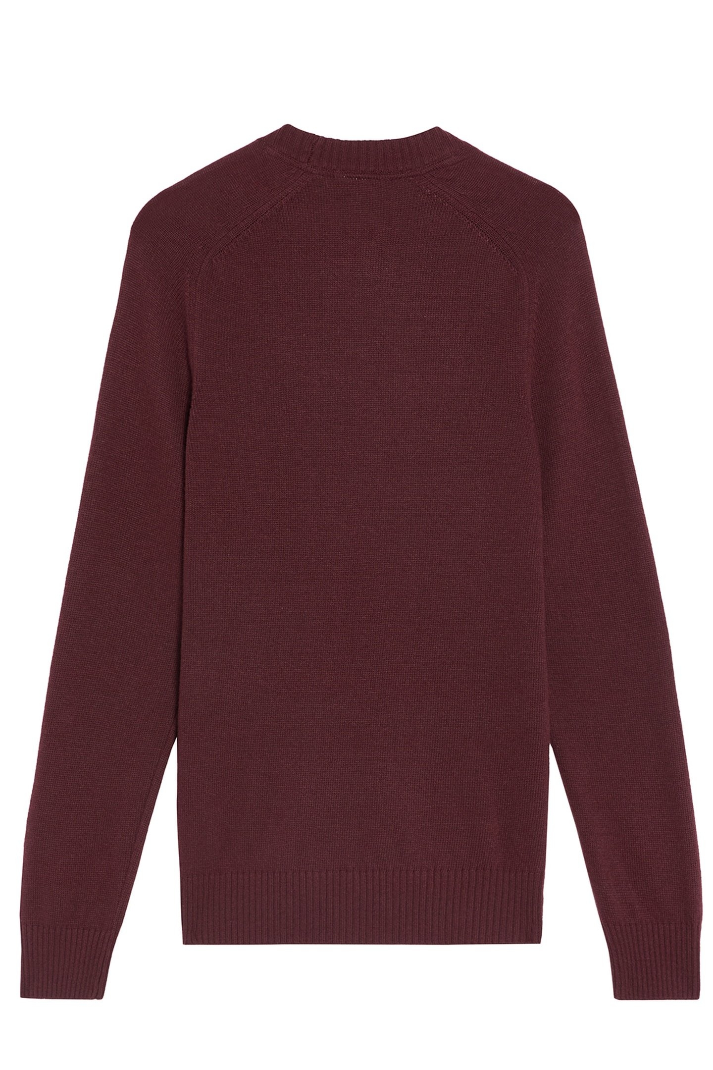 SADDLE SLEEVE CREW NECK JUMPER BURGUNDY HEATHER 5