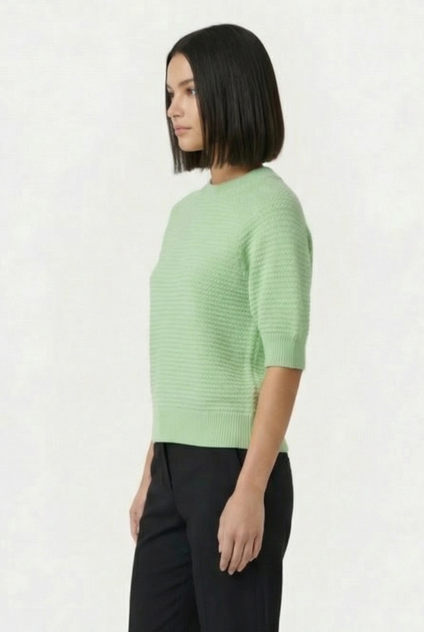LILY SS HIGH NECK TOP APPLE GREEN 3