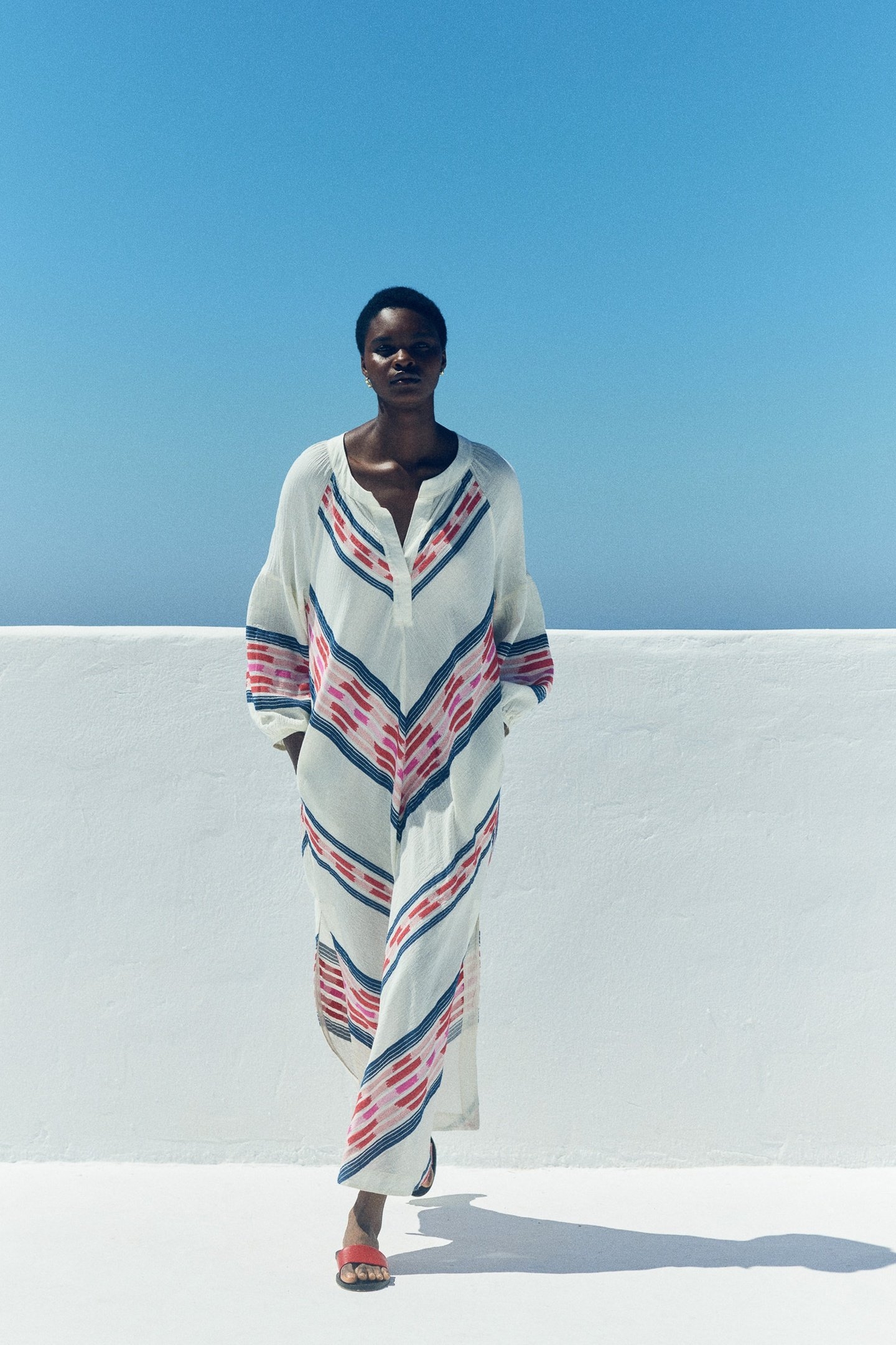 BELOVED LONG DRESS JACQUARD NAVY RED 2