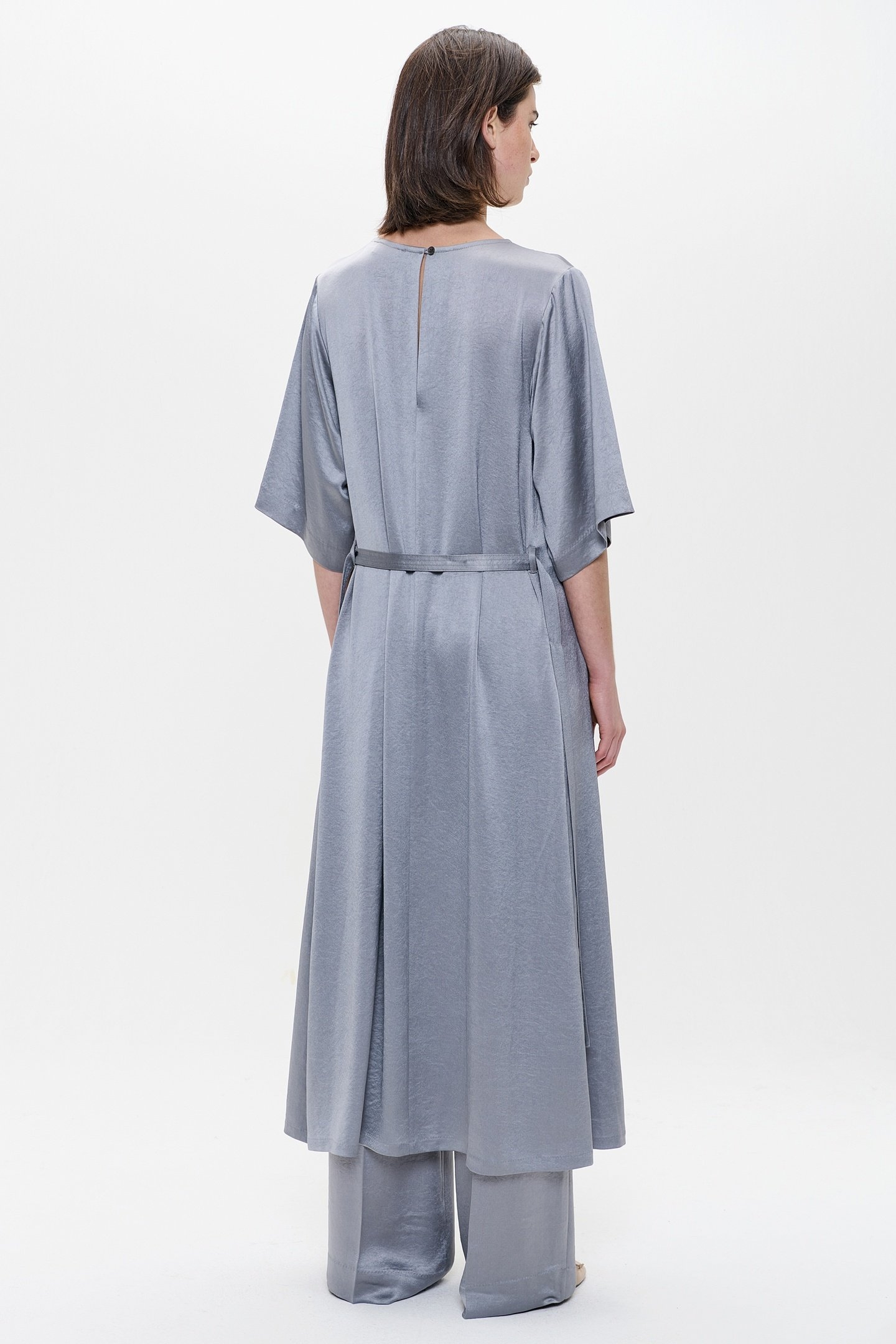 SATIN DRESS SILVER MINK 2