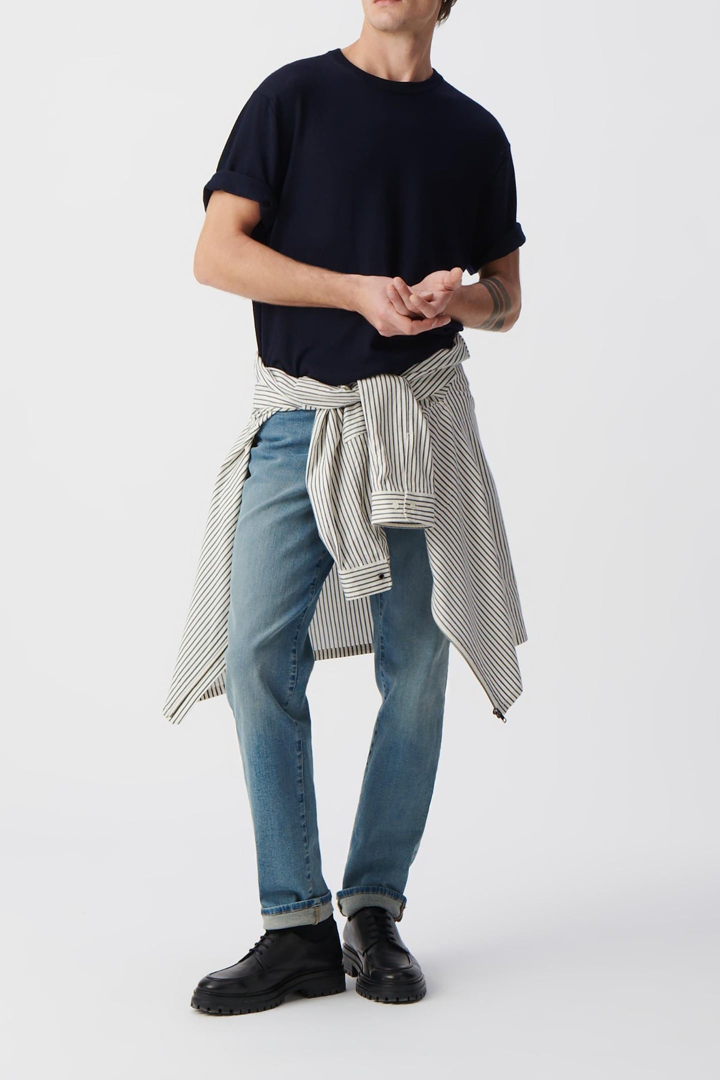 NAVY PURE WOOL KNIT T-SHIRT 1