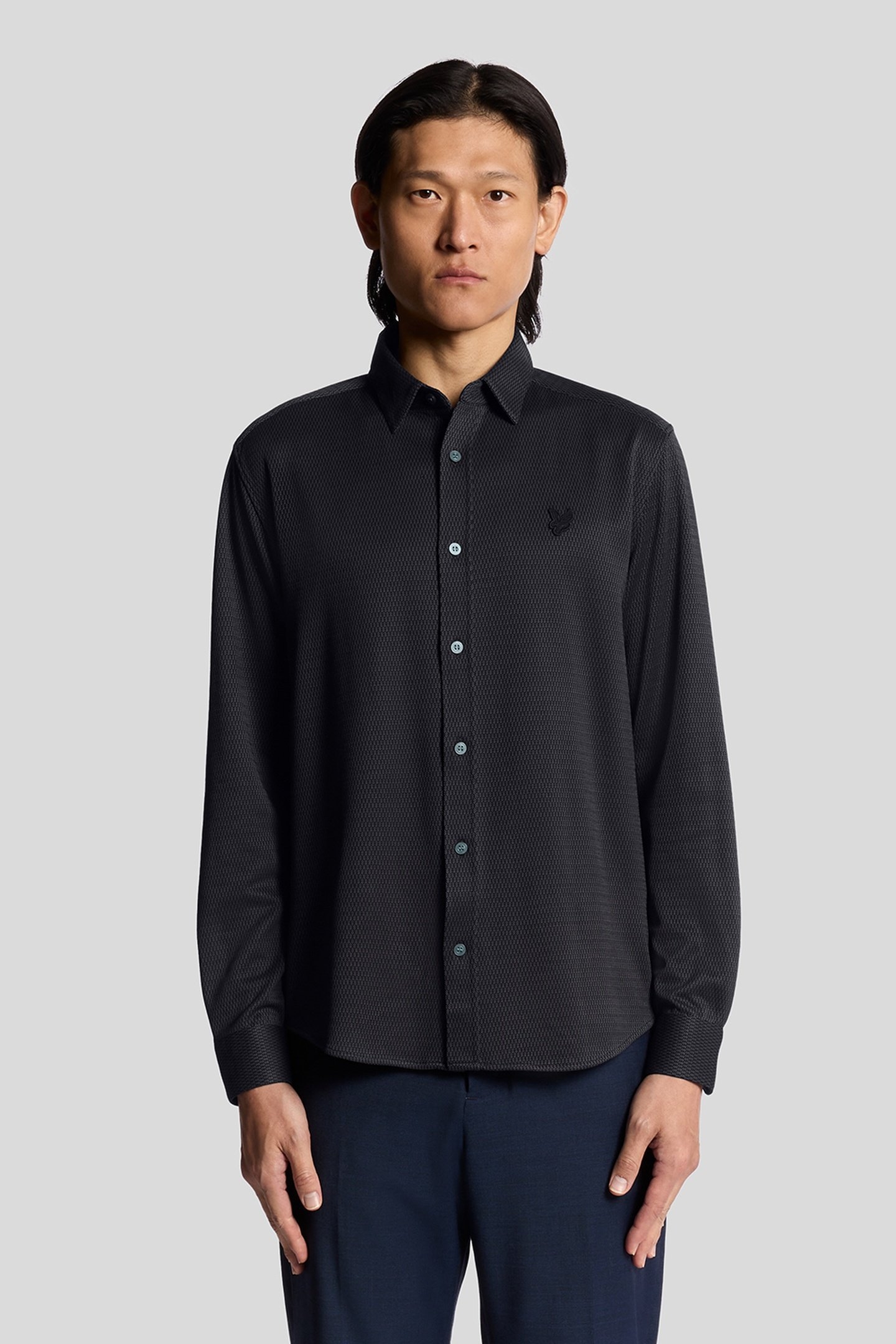 JACQUARD INTERLOCK SHIRT DEEP NAVY 2