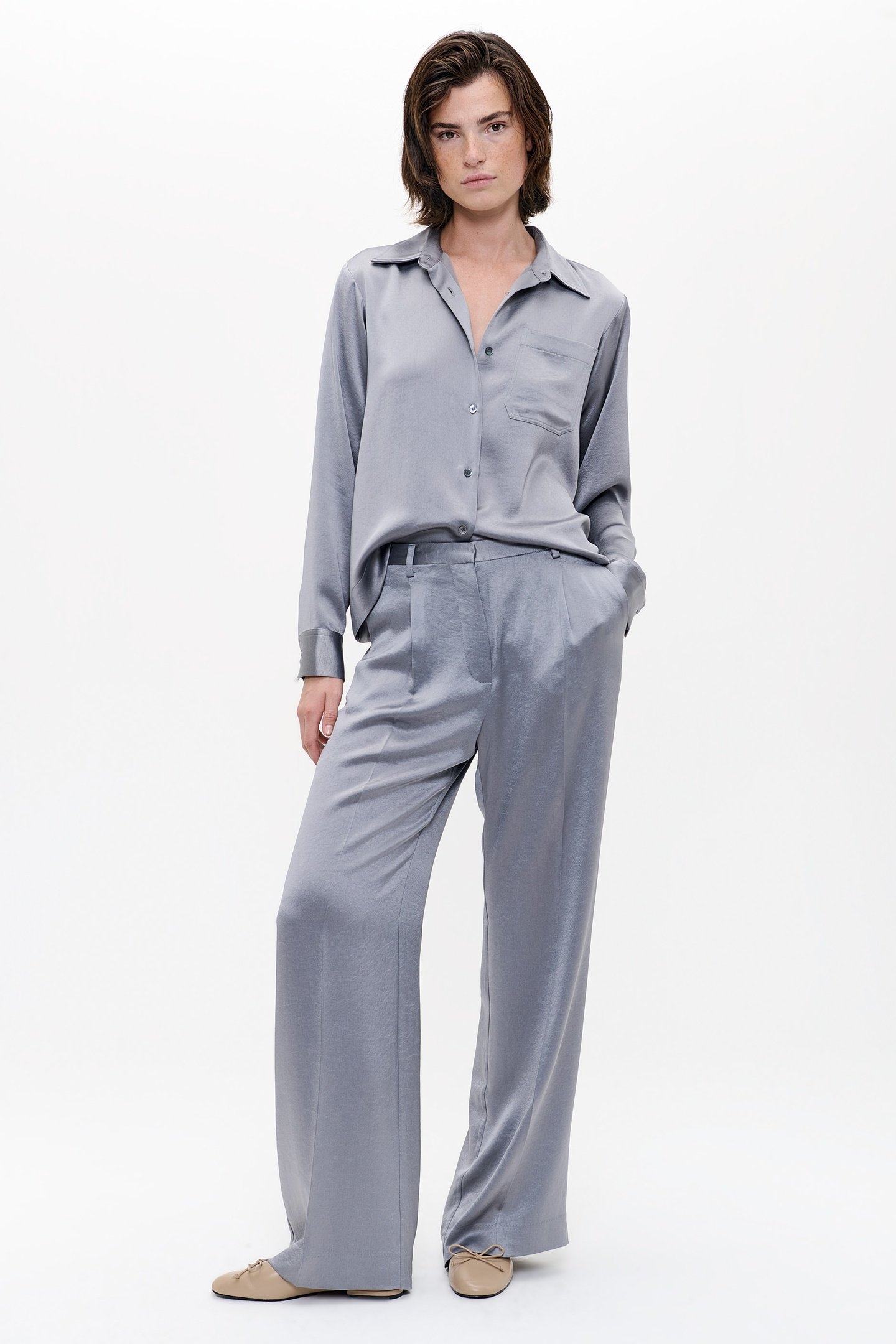 SATIN SHIRT SILVER MINK 3