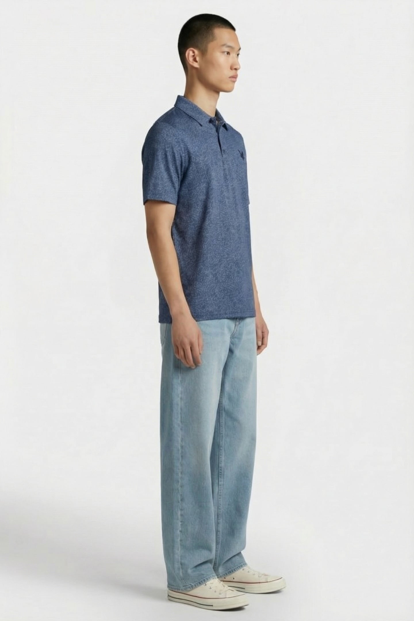 GOLF MICRO CONTOUR PRINTED POLO SHIRT RYDER BLUE 4