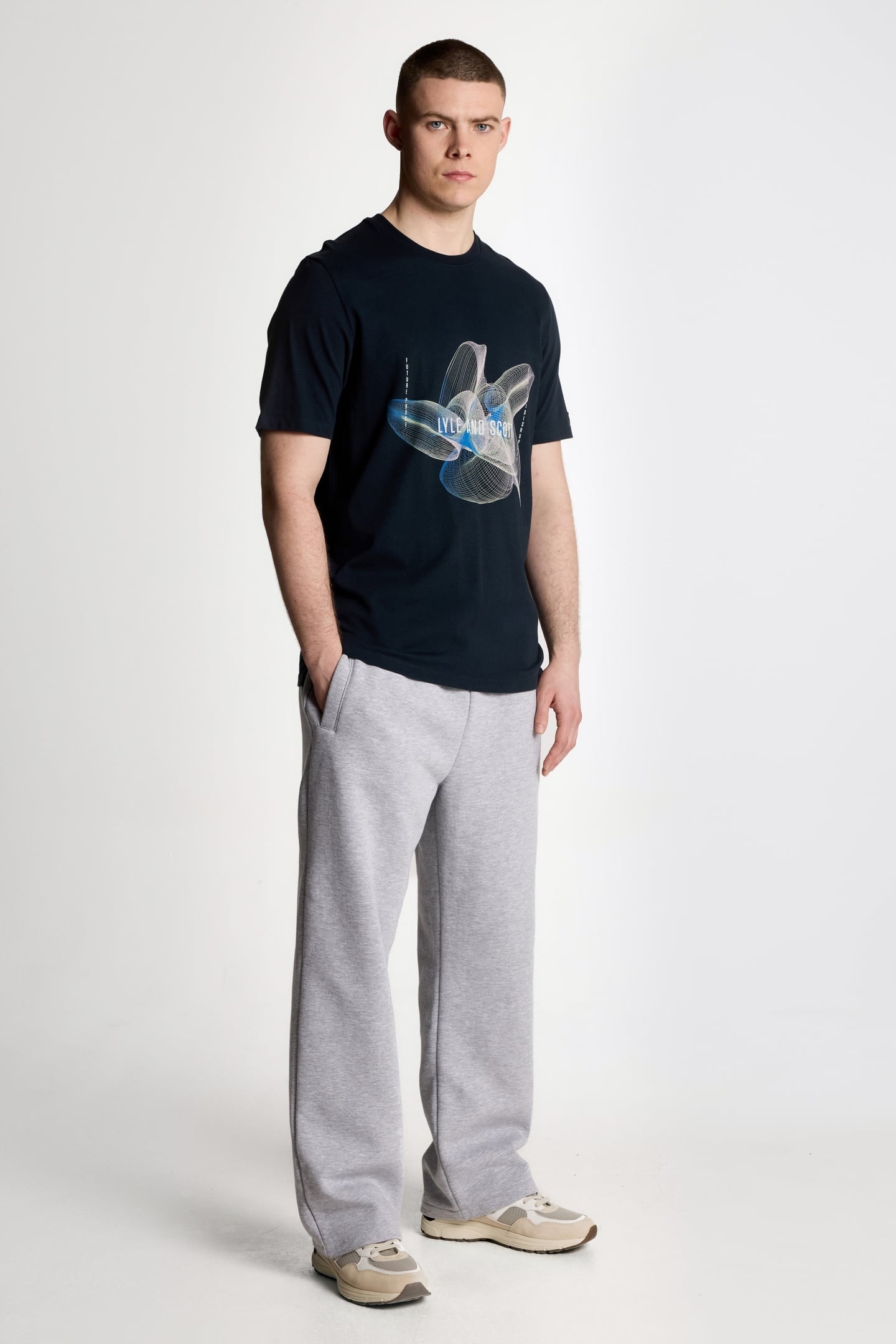 3D LINE GRAPHIC T-SHIRT DARK NAVY 3