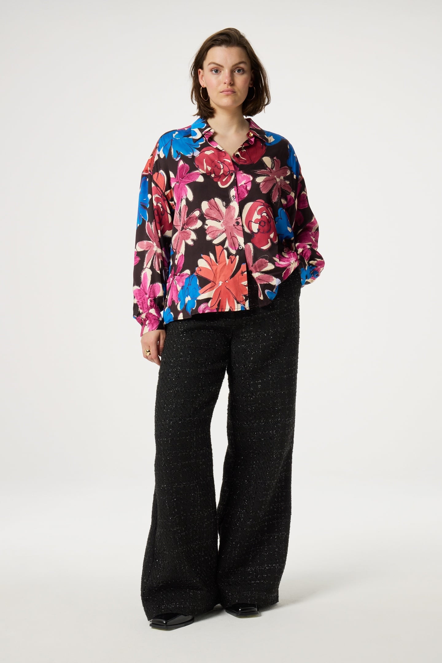 GABRIEL BLOUSE BLACK/BRIGHT BLUE 2