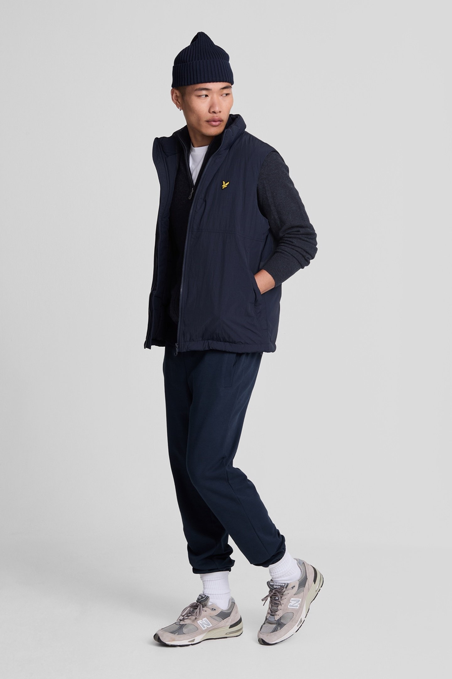 LAMBSWOOL BLEND ZIP THROUGH CARDIGAN DARK NAVY MARL 2