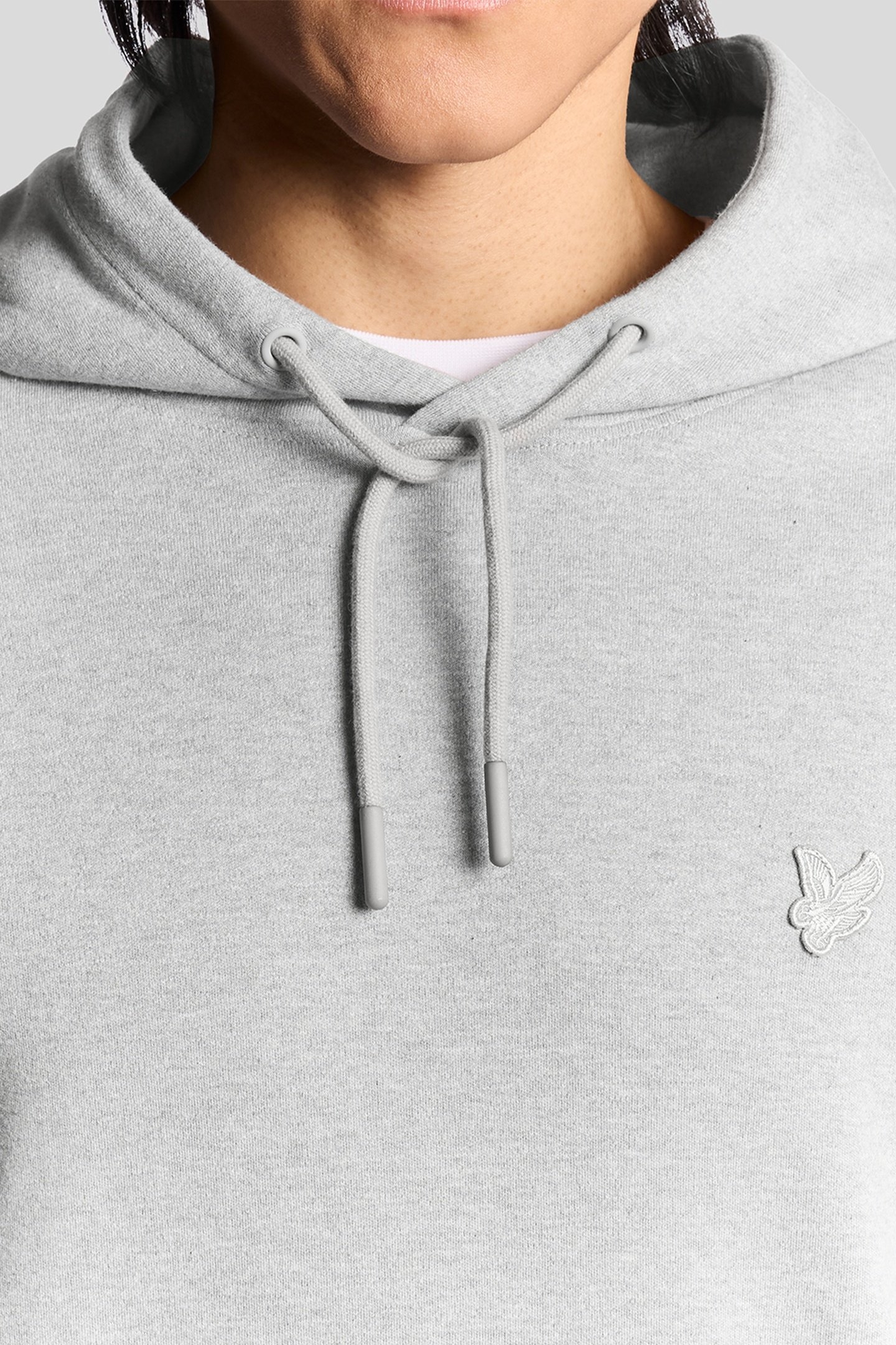 INTERLOCK PULLOVER HOODIE LIGHT GREY MARL 6