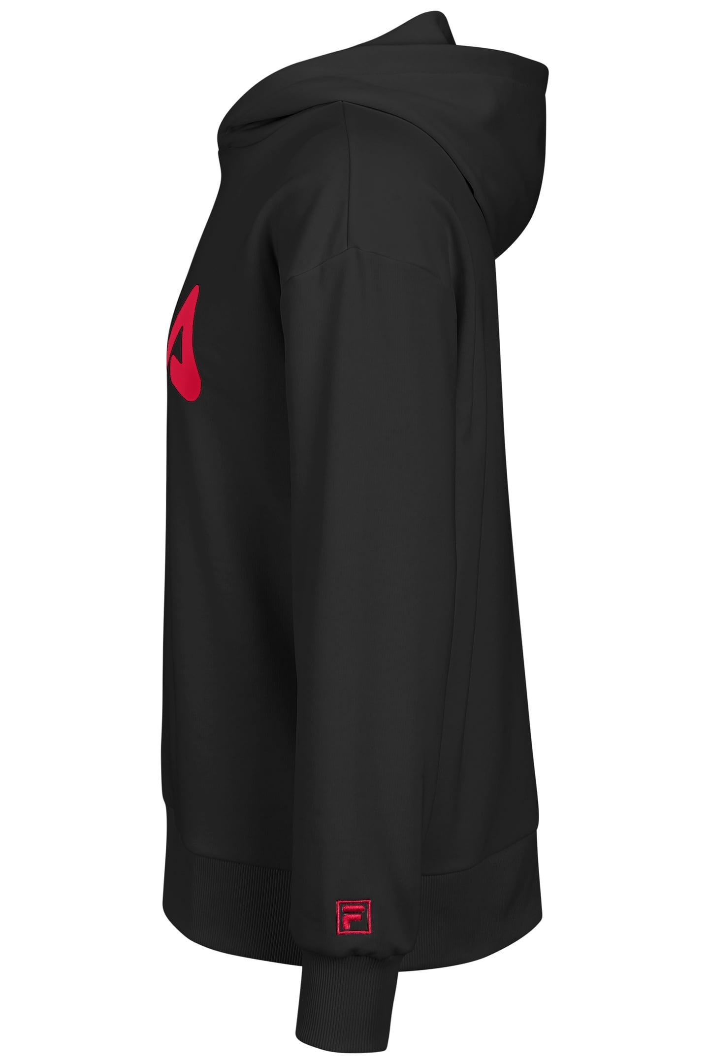 LANDOGNE LOOSE HOODIE BLACK-TRUE RED 5