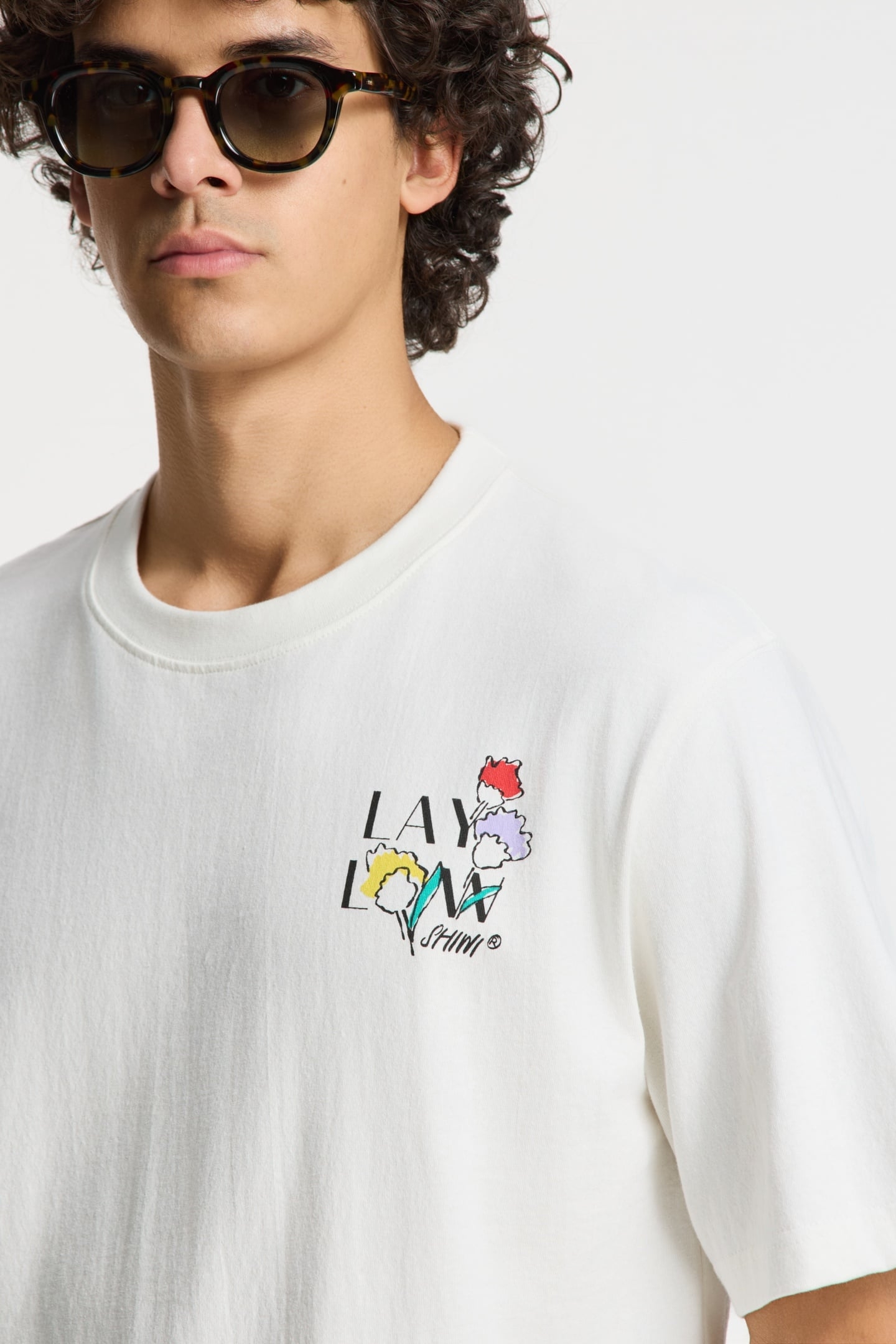 FINN RELAXED T-SHIRT SKETCHED FLOWERS WHITE 8