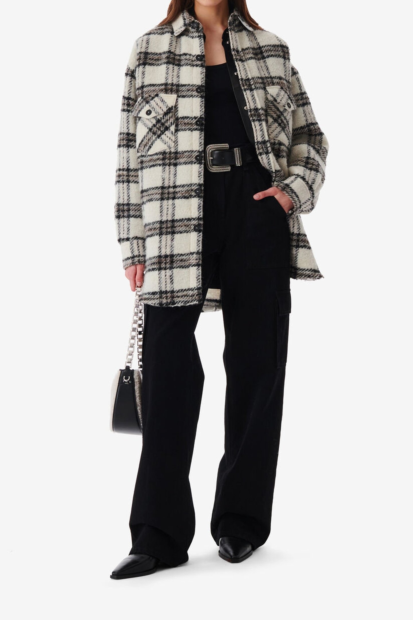 BIELO OVERSHIRT ECRU/BLACK/GREY 1