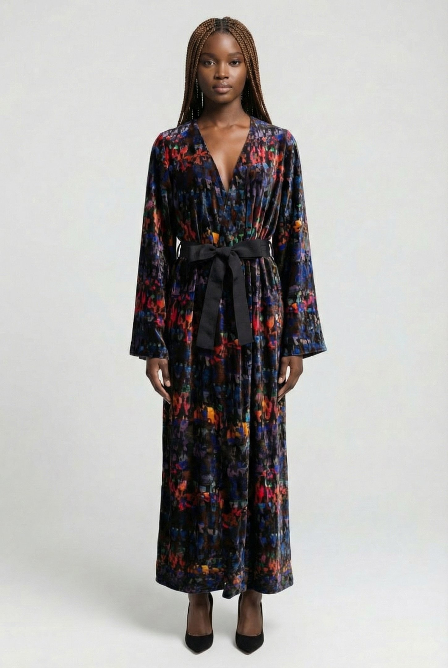 WOMEN'S LONG SLEEVE KIMONO-DRESS CAMOU PRINT 1