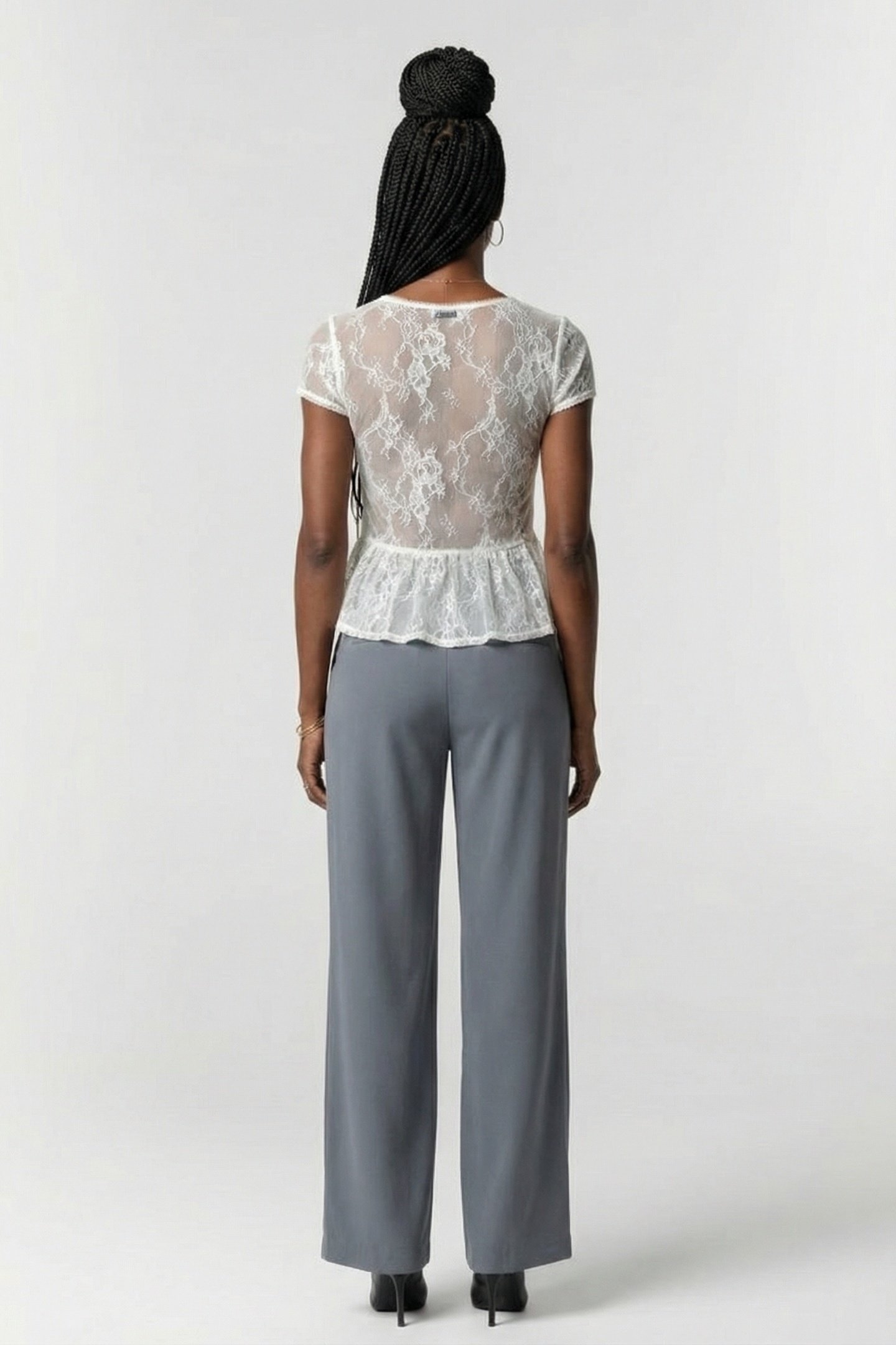 BUTTON THRU LACE TEE ANCIENT WHITE 2