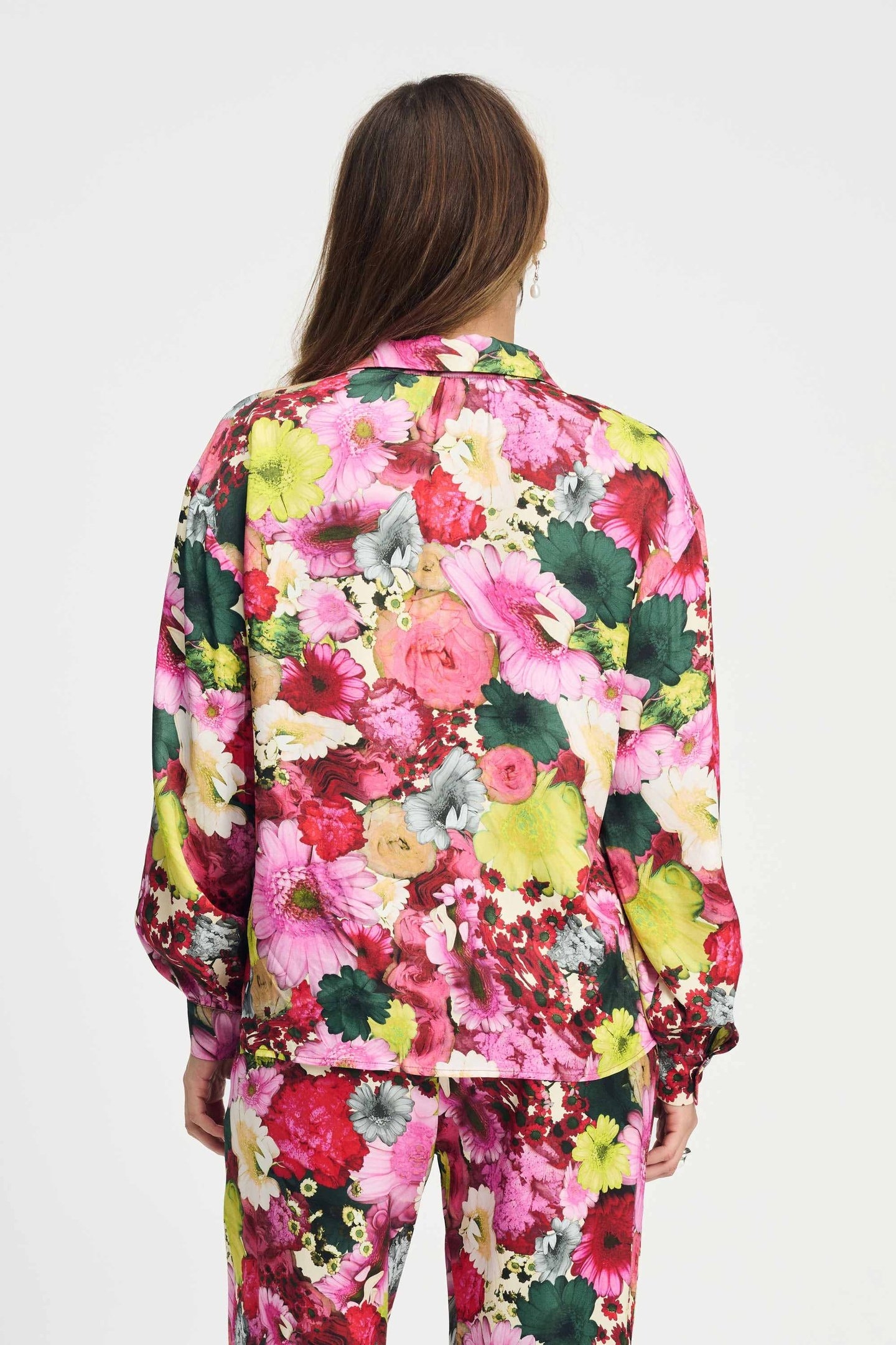 BLOUSE - SATIN LOVE BOUQUET MULTI COLOUR 3