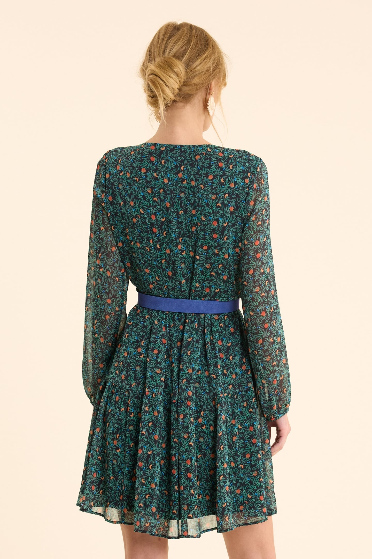 GREEN DRESS WITH SUMMER FRUIT PRINT GREEN 4