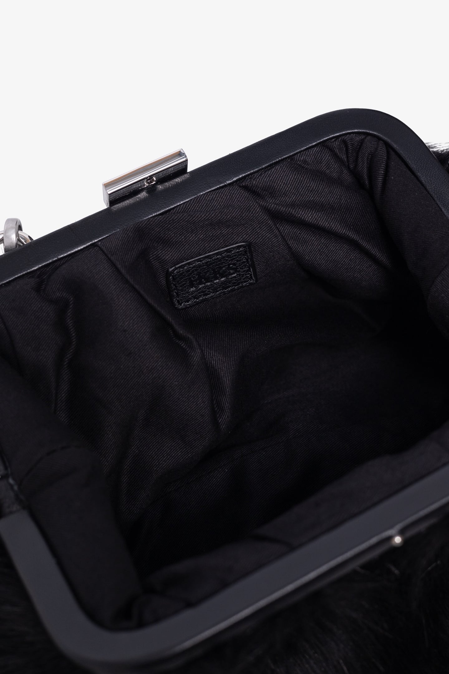 BLACK CLUTCH BAG WITH REMOVABLE HANDLE 5