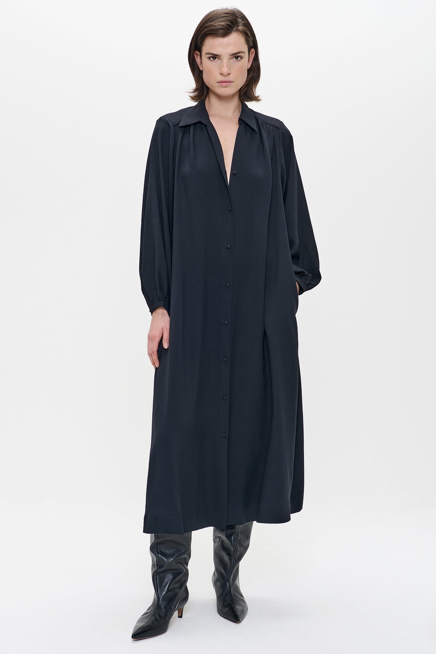 RELAXED LONG DRESS BLACK 2