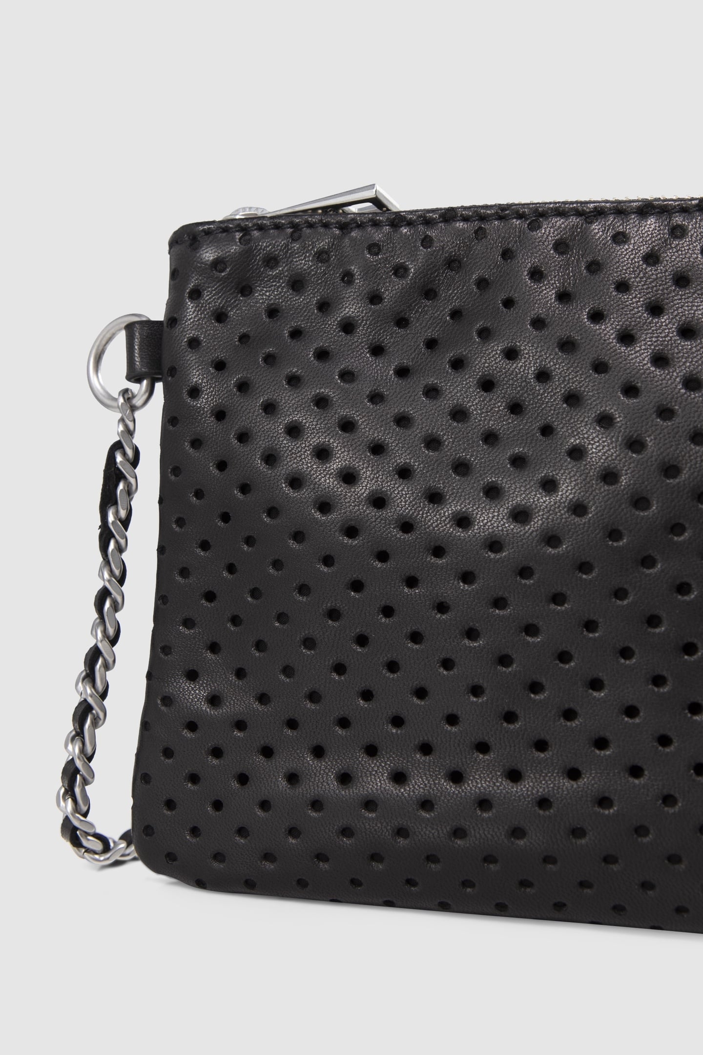 BLACK PERFORATED LEATHER THE 111 CLUTCH BAG 4