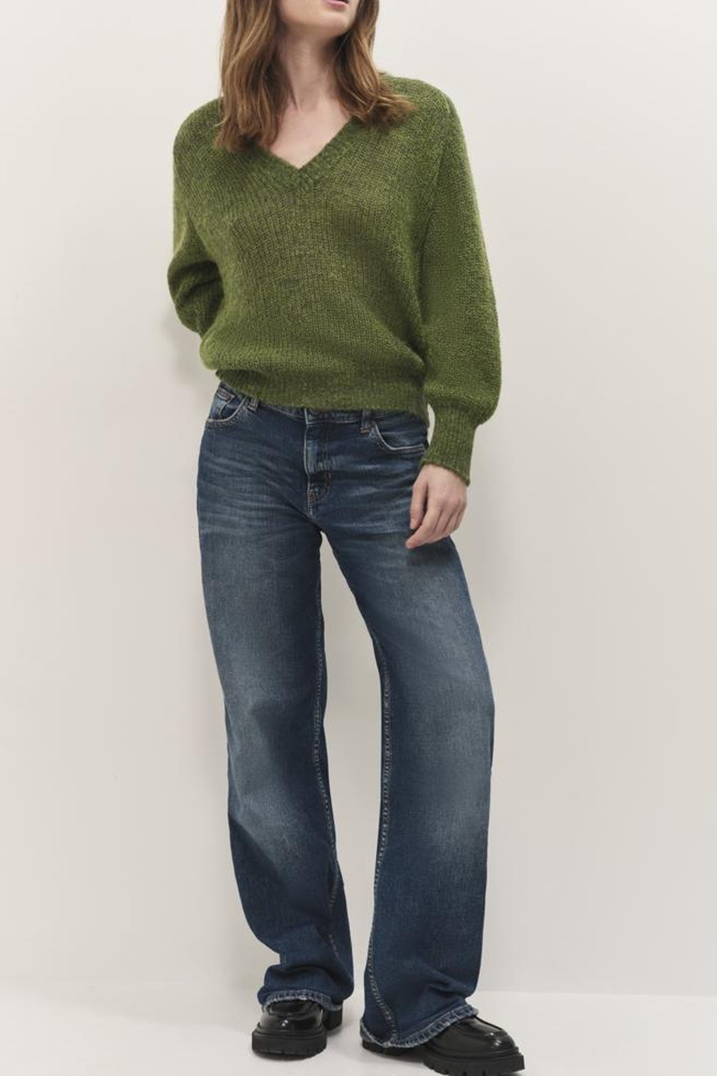 TASHA - FANCY KNIT OLIVE SWEATER 2