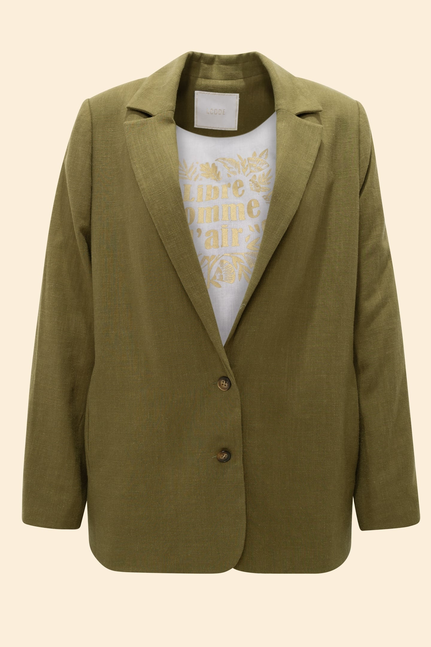 KHAKI LINEN BLEND SUIT JACKET KHAKI 6