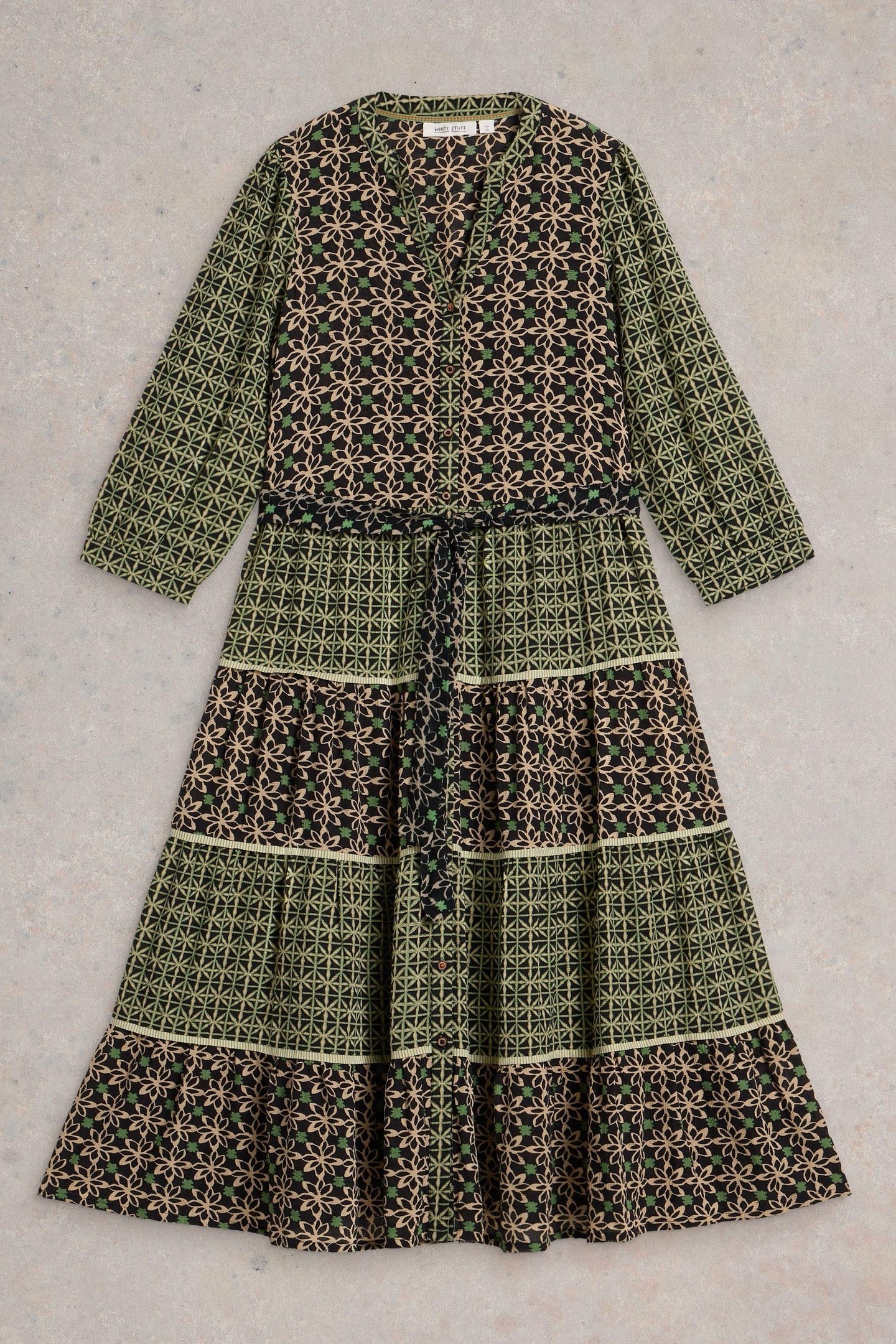 MABEL MIXED PRINT DRESS BLACK MULTI 1