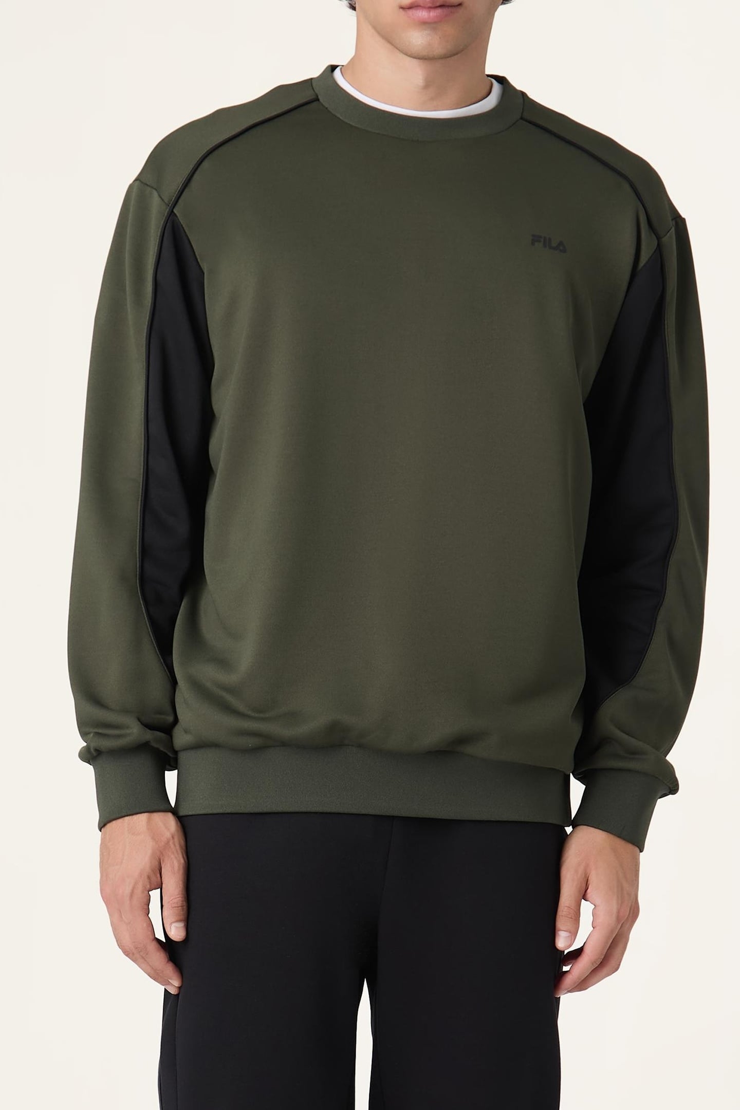 RIVOLI LOOSE BLOCKED CREWNECK SWEATSHIRT BLACK 1